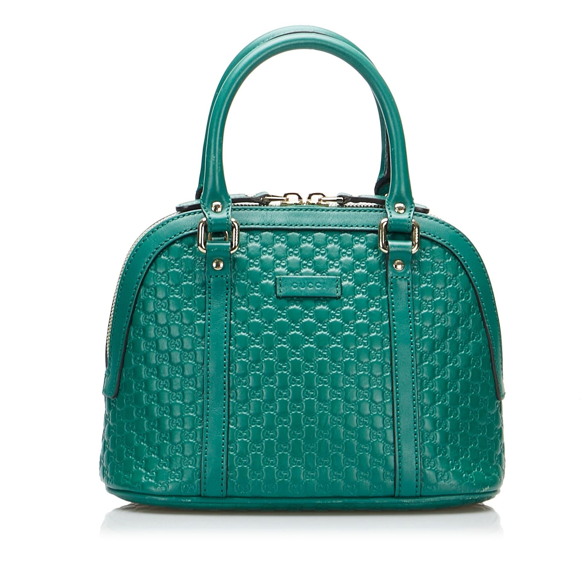Gucci Microguccissima Dome SHG-0O0L9R Calf Green Mini Satchel Bag