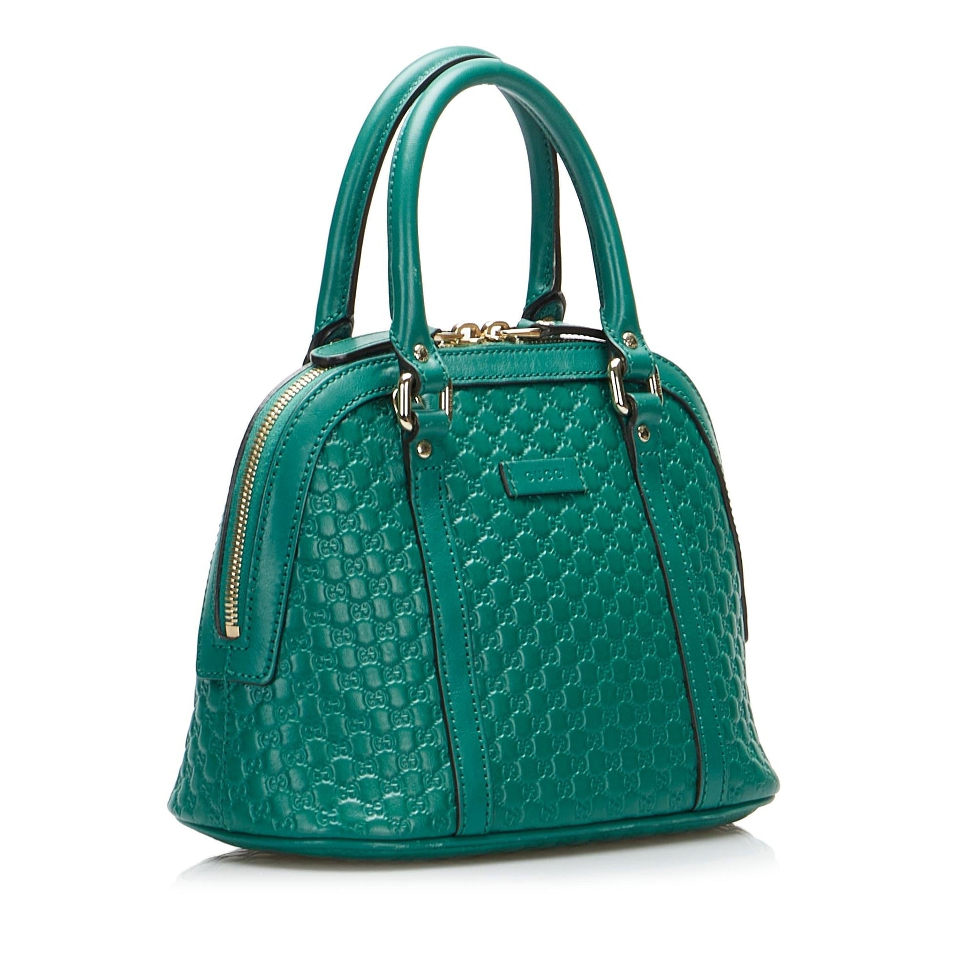 Gucci Microguccissima Dome SHG-0O0L9R Calf Green Mini Satchel Bag