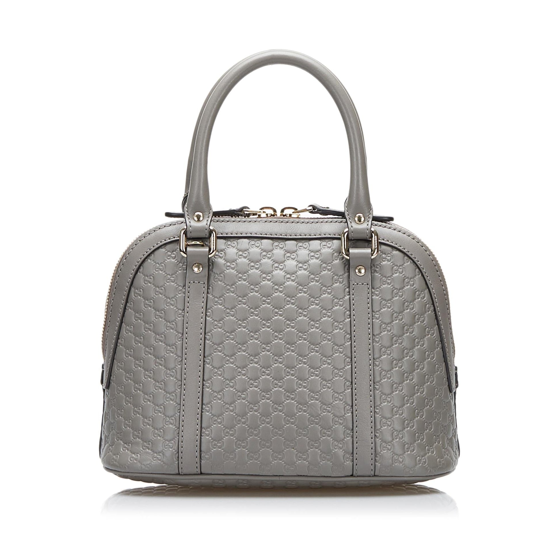 Gucci Microguccissima Dome SHG-Iq6jBw Calf Grey Mini Satchel Bag