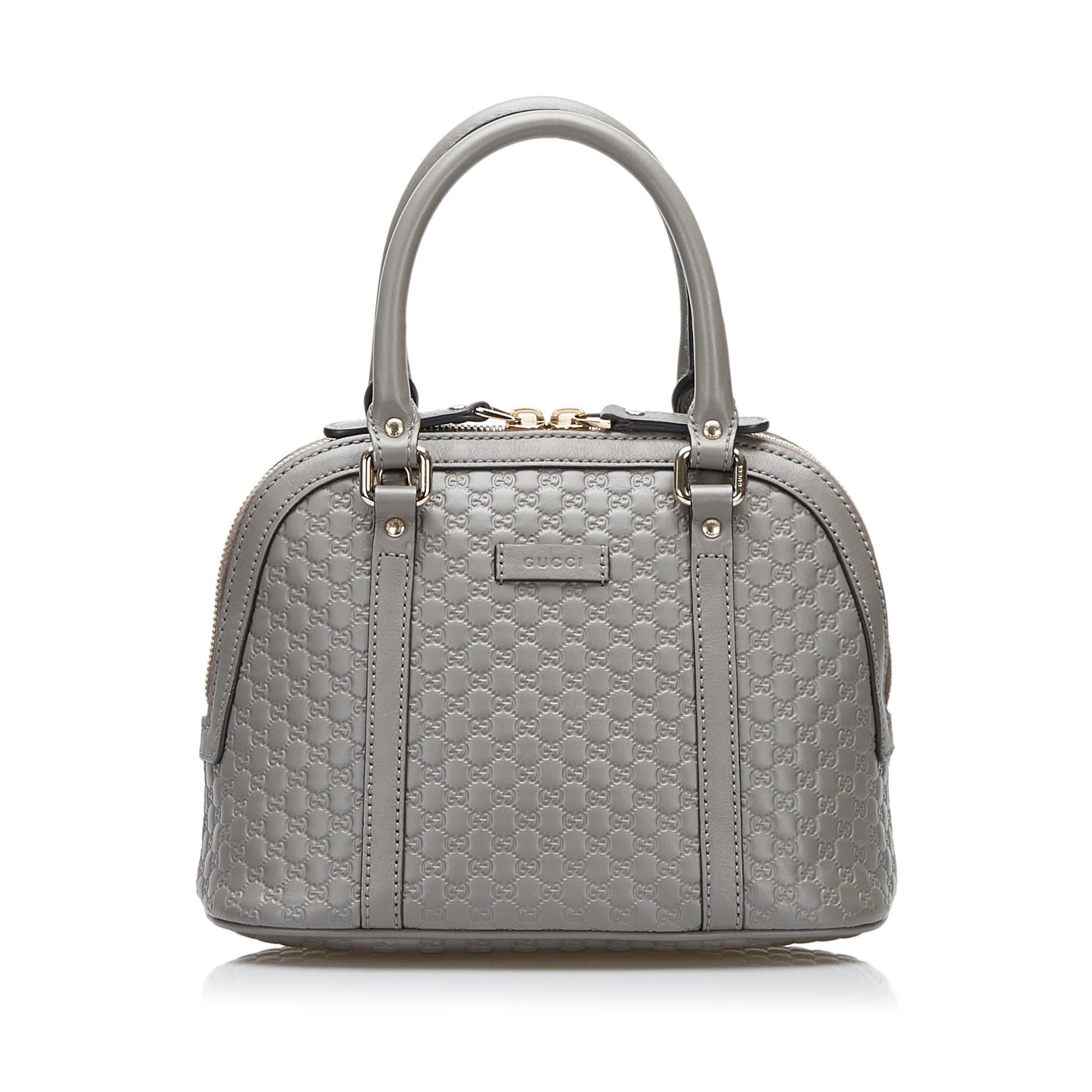 Gucci Microguccissima Dome SHG-Iq6jBw Calf Grey Mini Satchel Bag