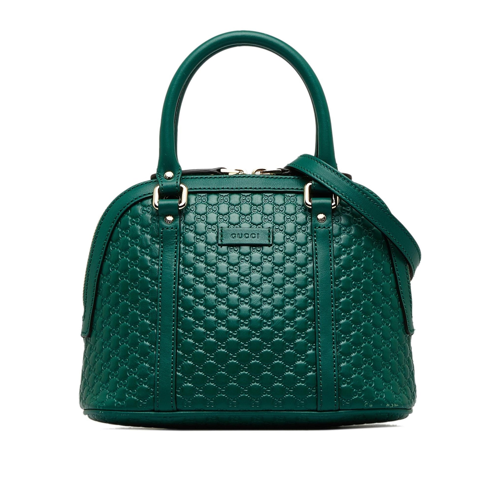 Gucci Microguccissima Dome SHG-ZQJj2v Calf Green Mini Satchel Bag