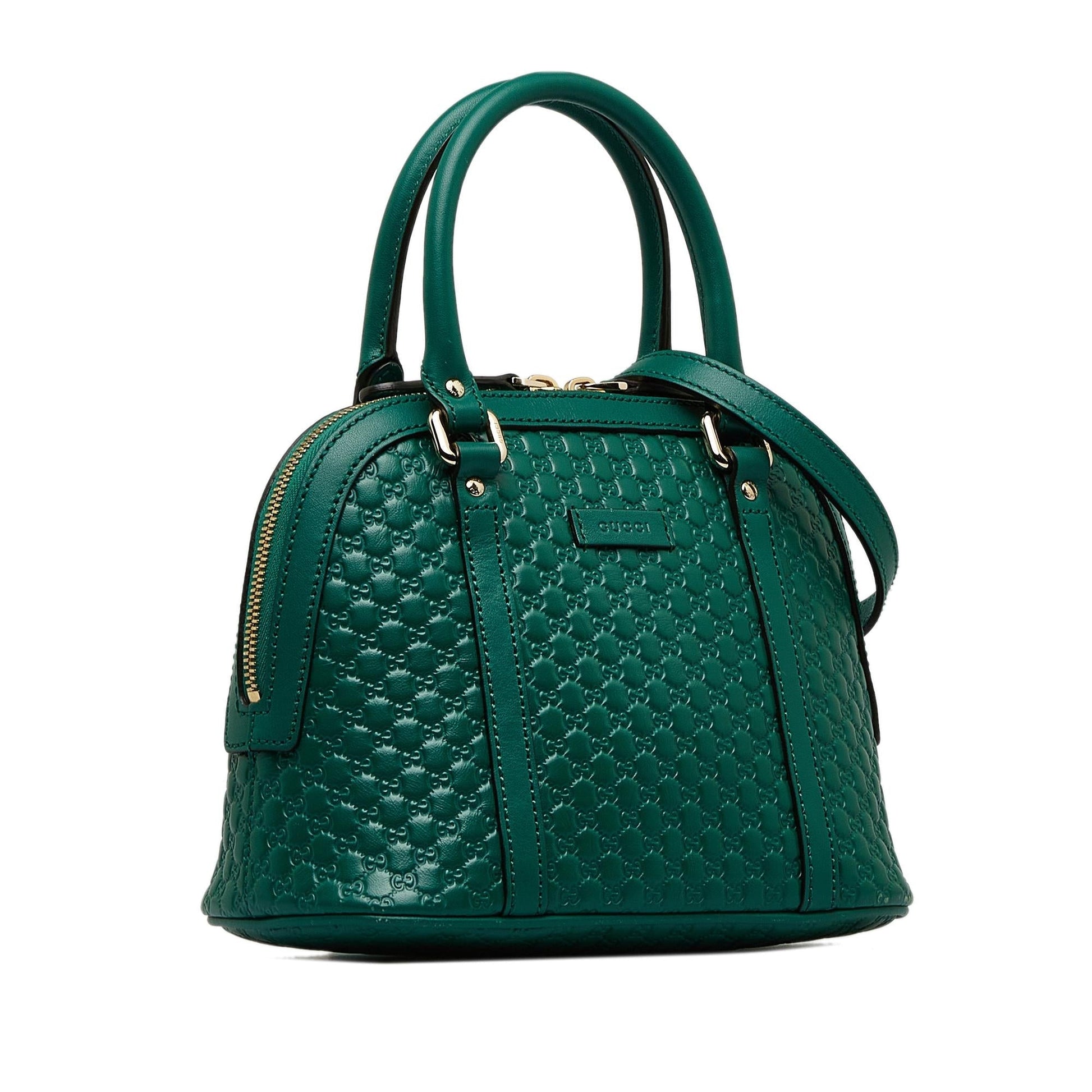 Gucci Microguccissima Dome SHG-ZQJj2v Calf Green Mini Satchel Bag