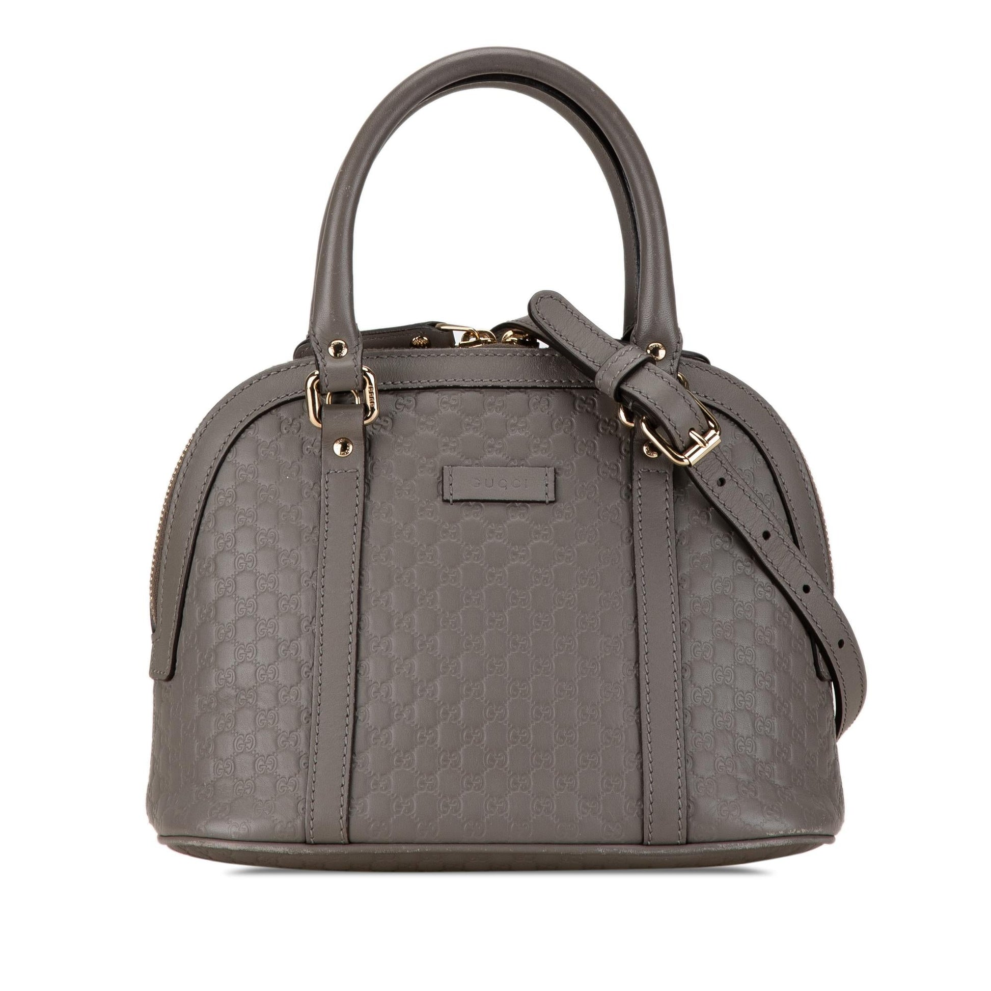 Gucci Microguccissima Dome SHG-UUwiLT Calf Grey Mini Satchel Bag