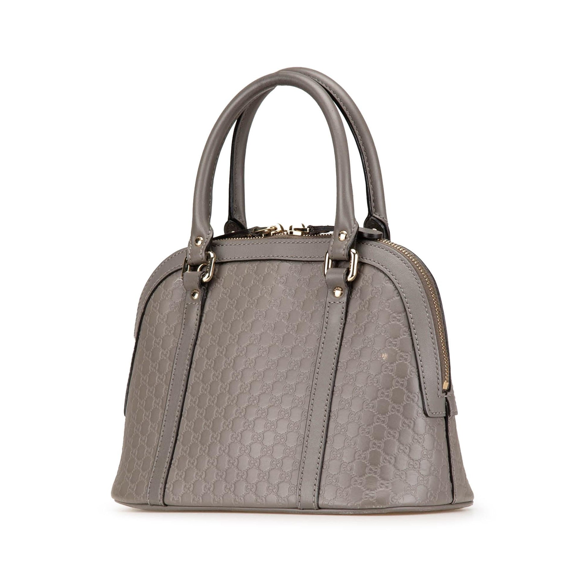 Gucci Microguccissima Dome Calf Grey Mini Satchel Bag
