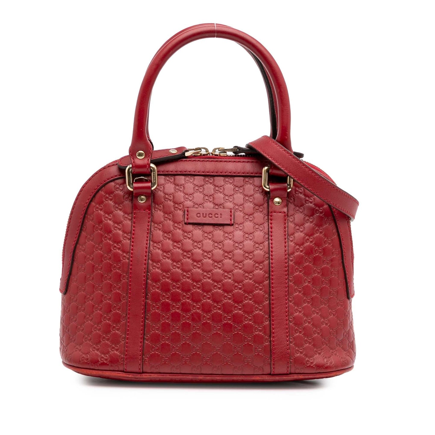 Gucci Microguccissima Dome Calf Red Mini Satchel Bag