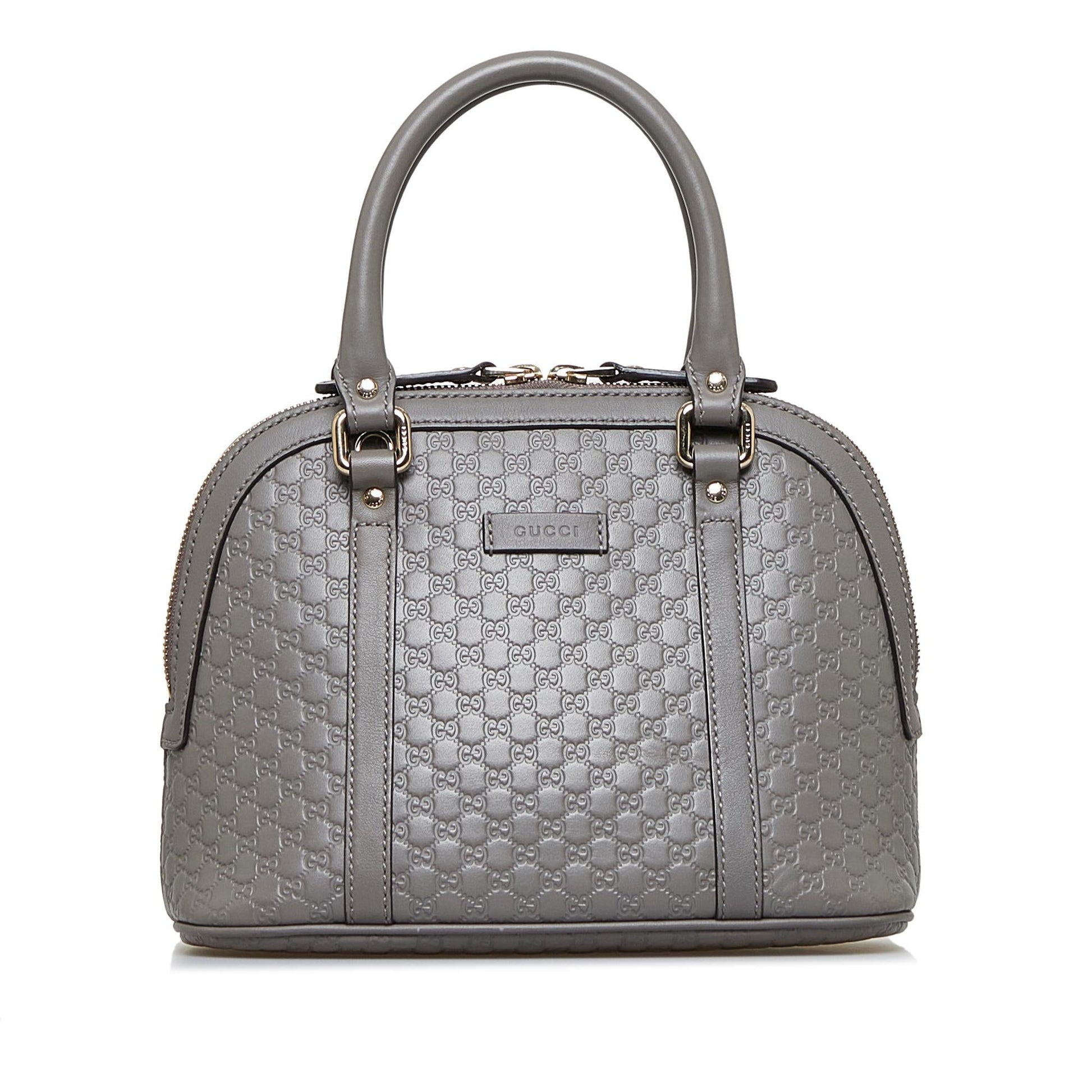Gucci Microguccissima Dome SHG-6kimr2 Calf Grey Mini Satchel Bag