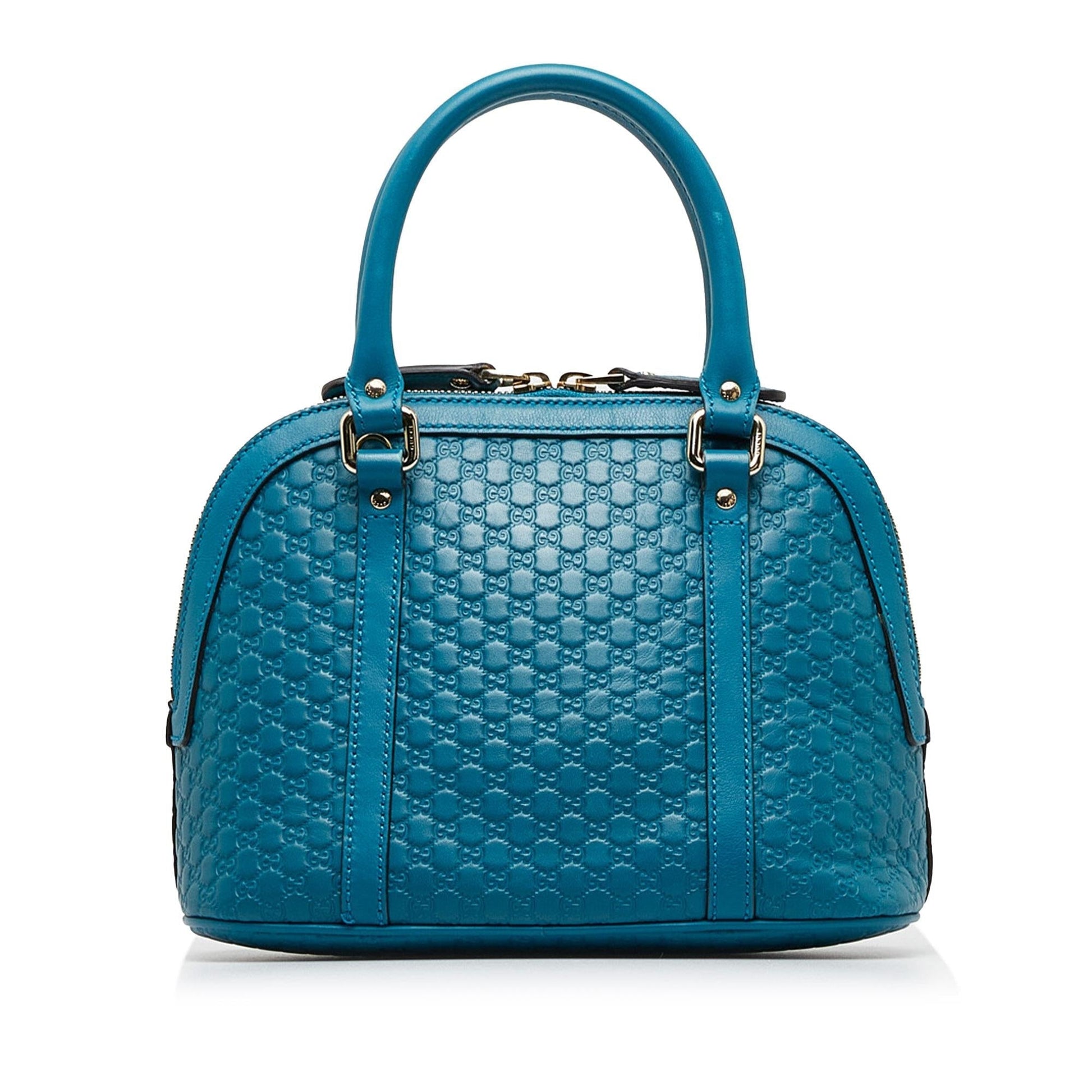 Gucci Microguccissima Dome SHG-oR6csm Calf Blue Mini Satchel Bag