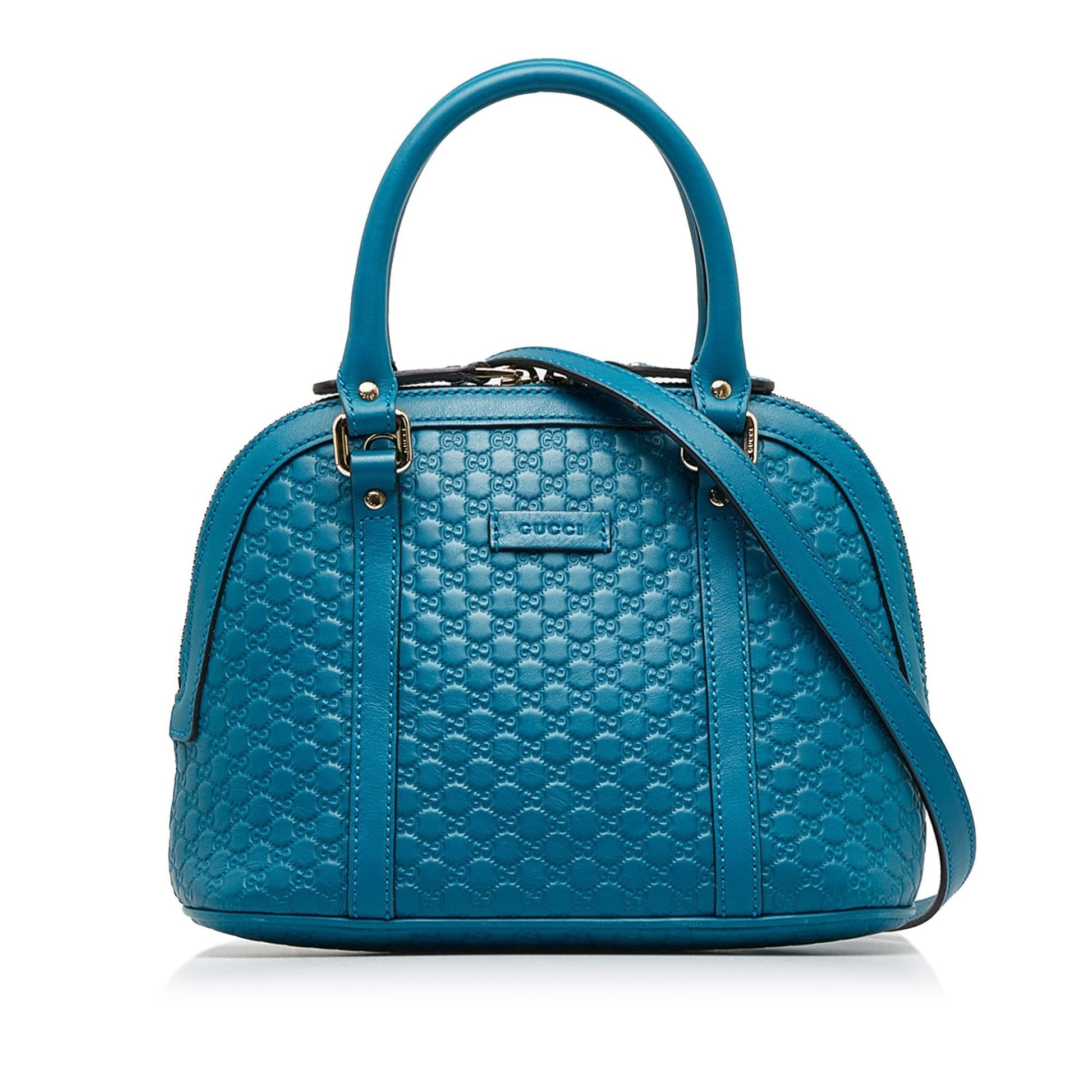 Gucci Microguccissima Dome SHG-oR6csm Calf Blue Mini Satchel Bag