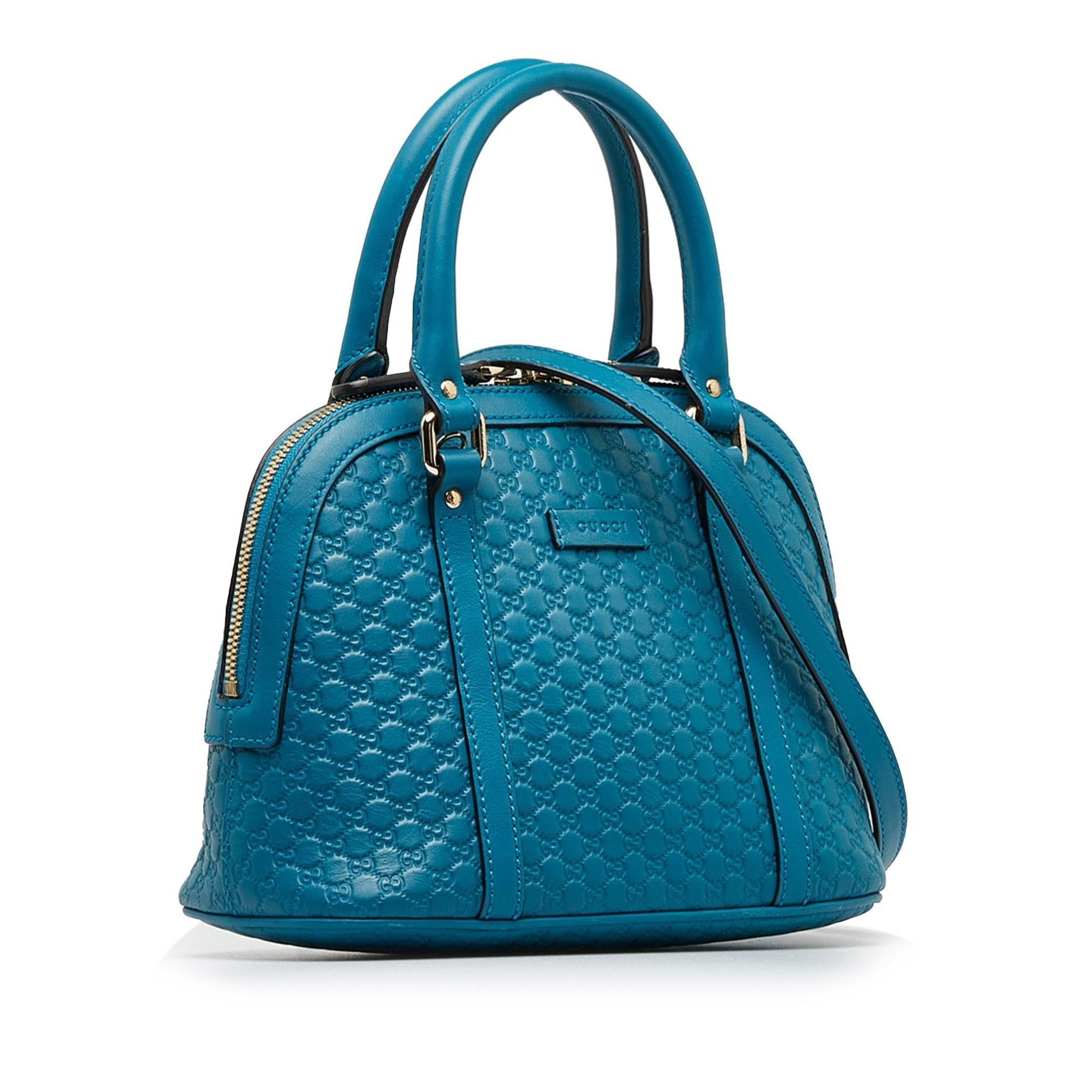 Gucci Microguccissima Dome SHG-oR6csm Calf Blue Mini Satchel Bag