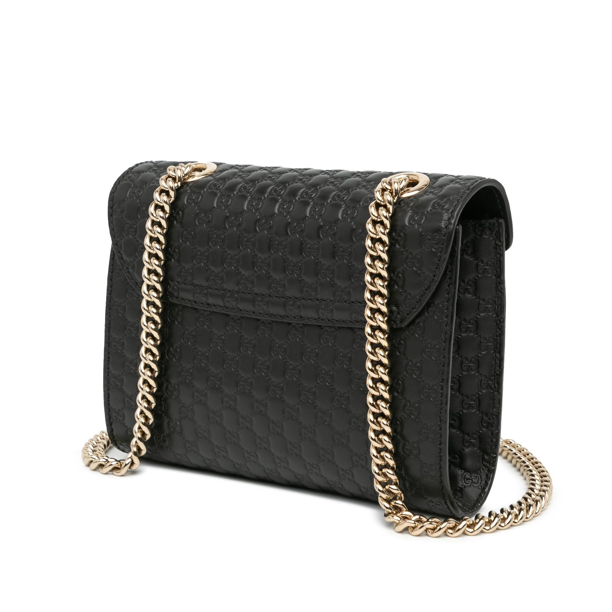 Gucci Microguccissima Emily SHG-4pYMek Calf Black Mini Crossbody Bag