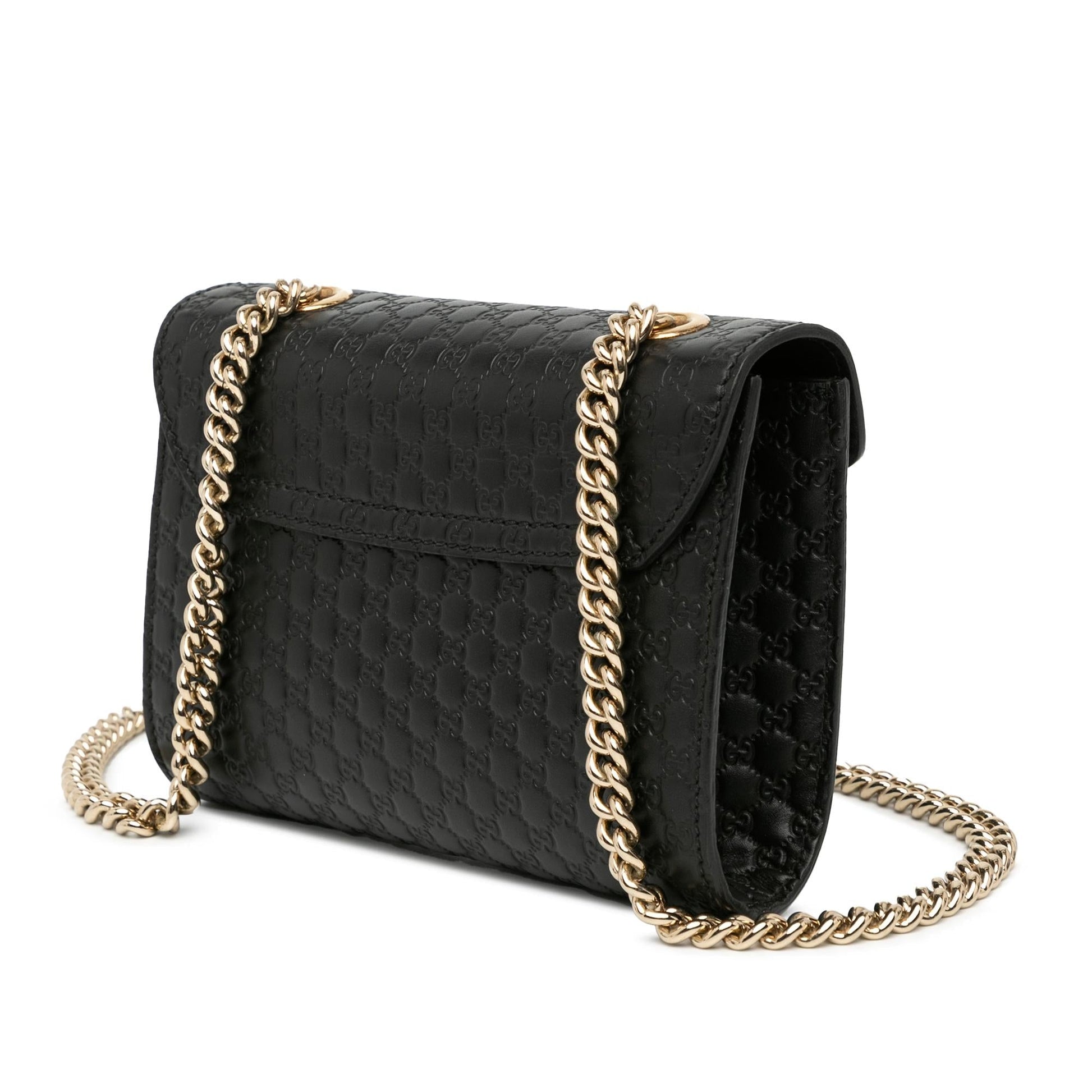 Gucci Microguccissima Emily SHG-kOOObZ Calf Black Mini Crossbody Bag