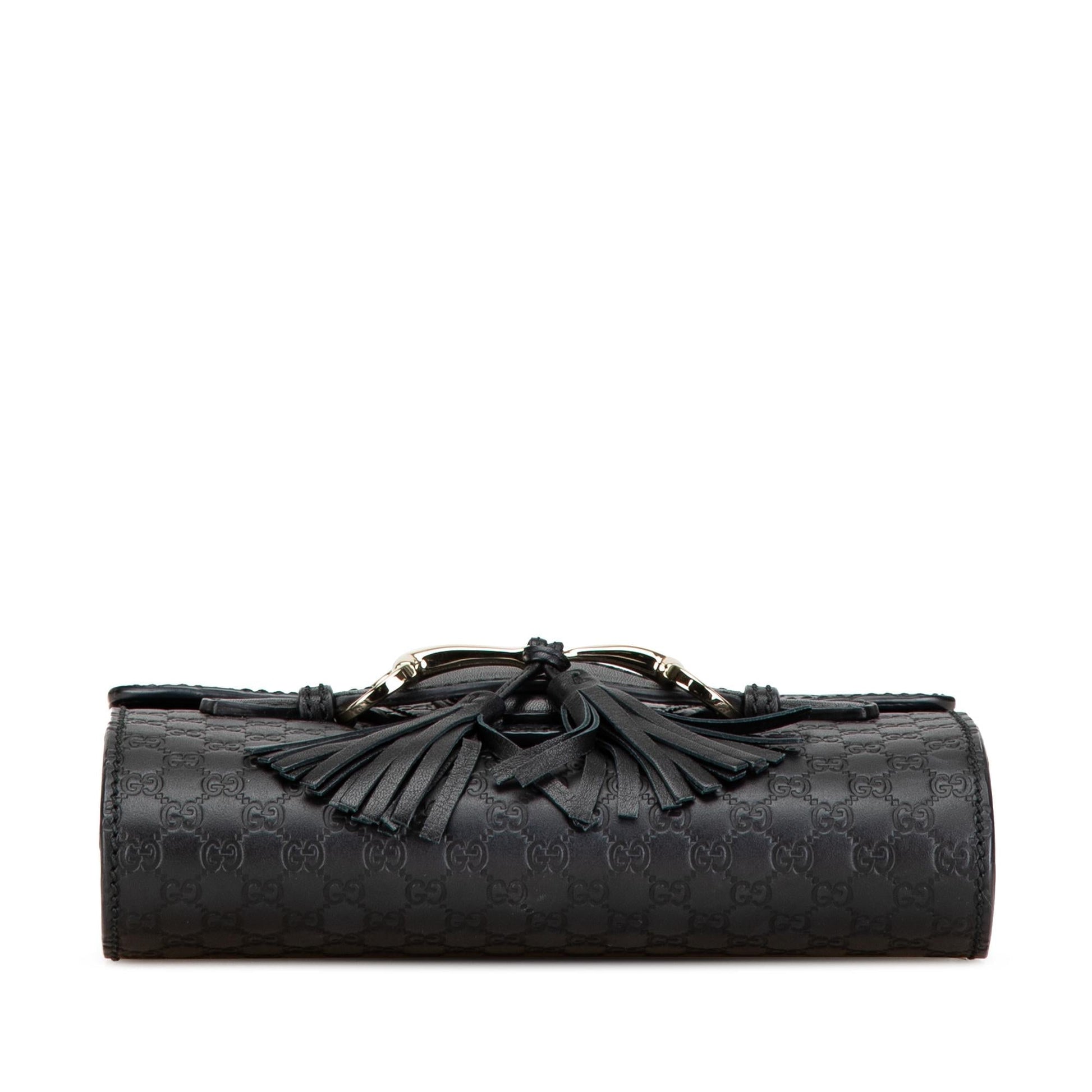 Gucci Microguccissima Emily SHG-YwpERH Calf Black Mini Crossbody Bag