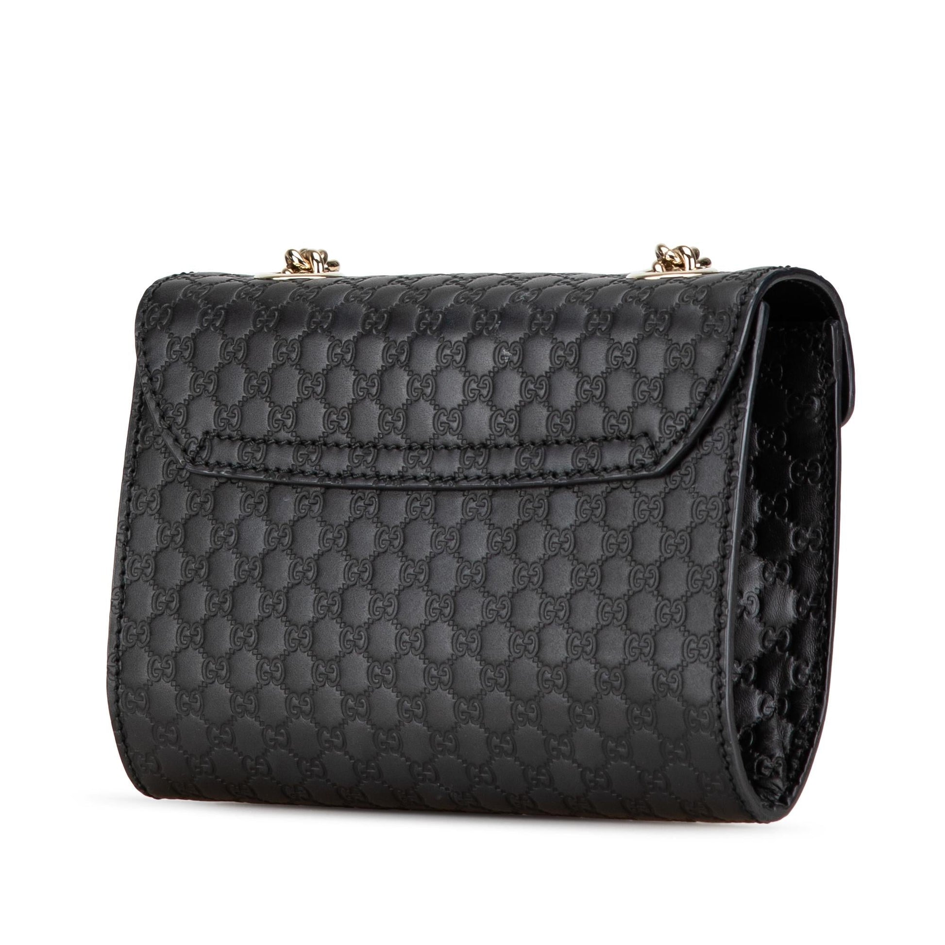 Gucci Microguccissima Emily SHG-YwpERH Calf Black Mini Crossbody Bag