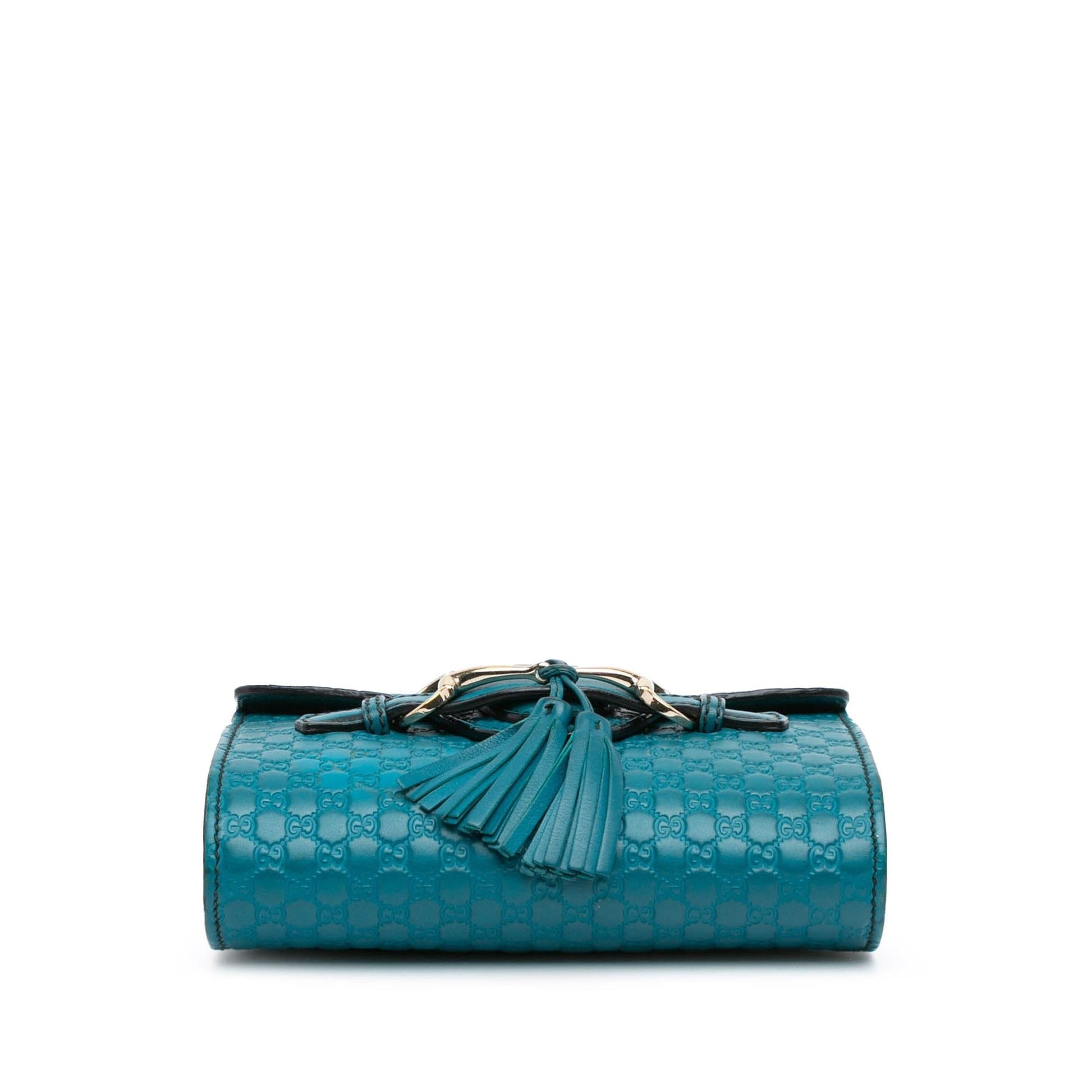 Gucci Microguccissima Emily Calf Blue Mini Crossbody Bag Crossbody 6