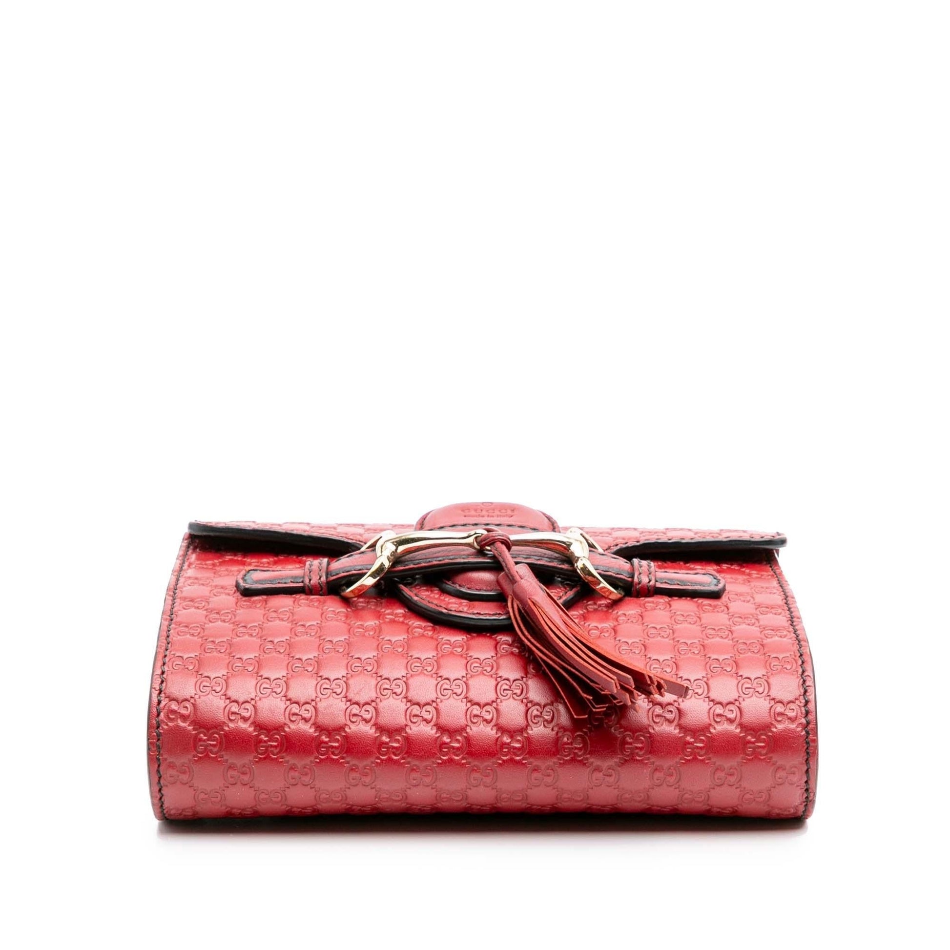 Gucci Microguccissima Emily Calf Red Mini Crossbody Bag