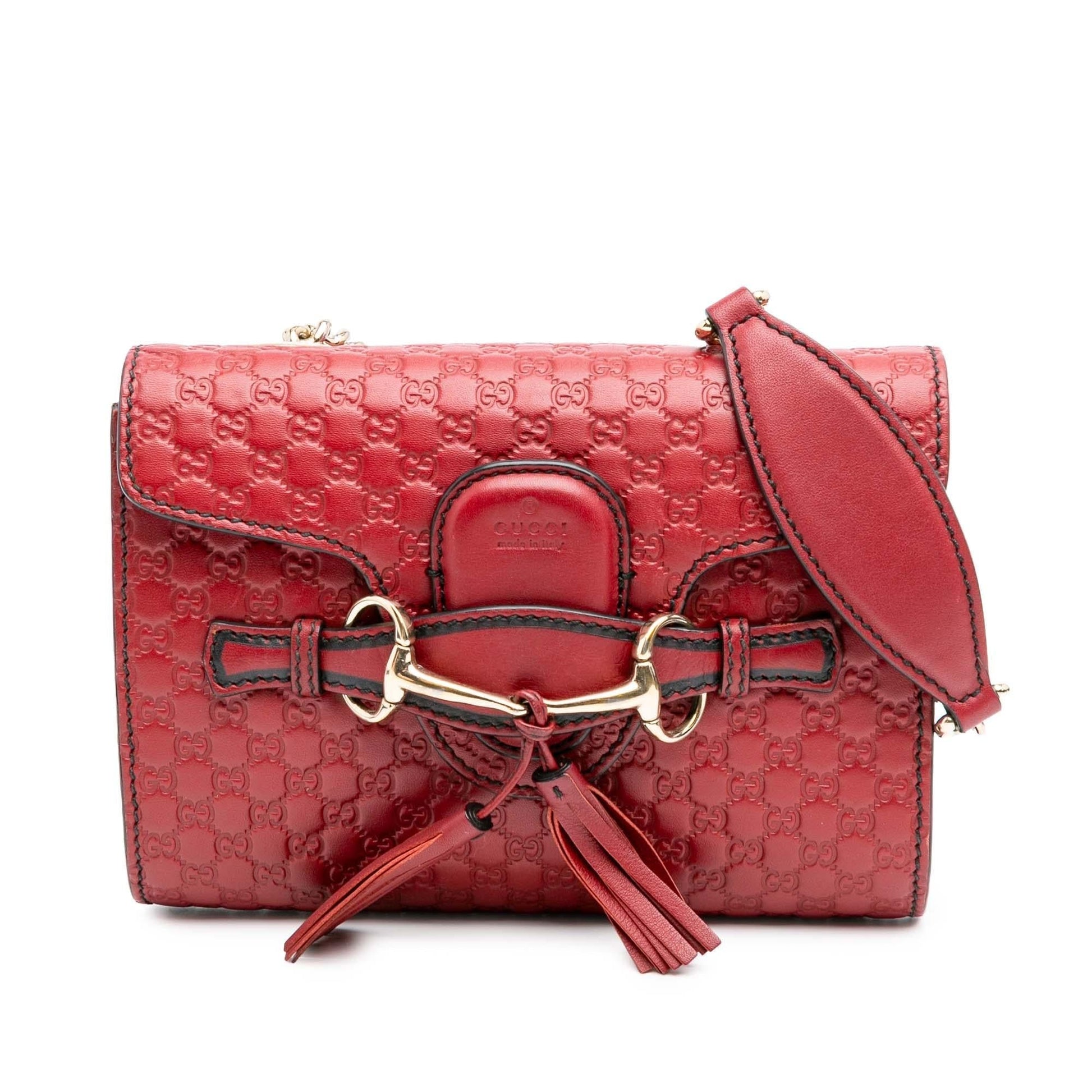 Gucci Microguccissima Emily Calf Red Mini Crossbody Bag