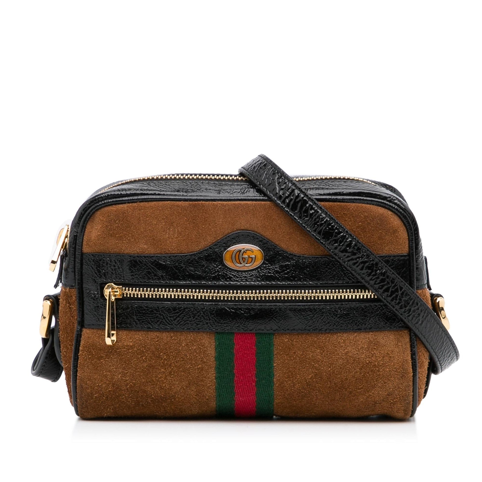 Gucci Ophidia SHG-25jvqh Calf Brown Mini Crossbody Bag