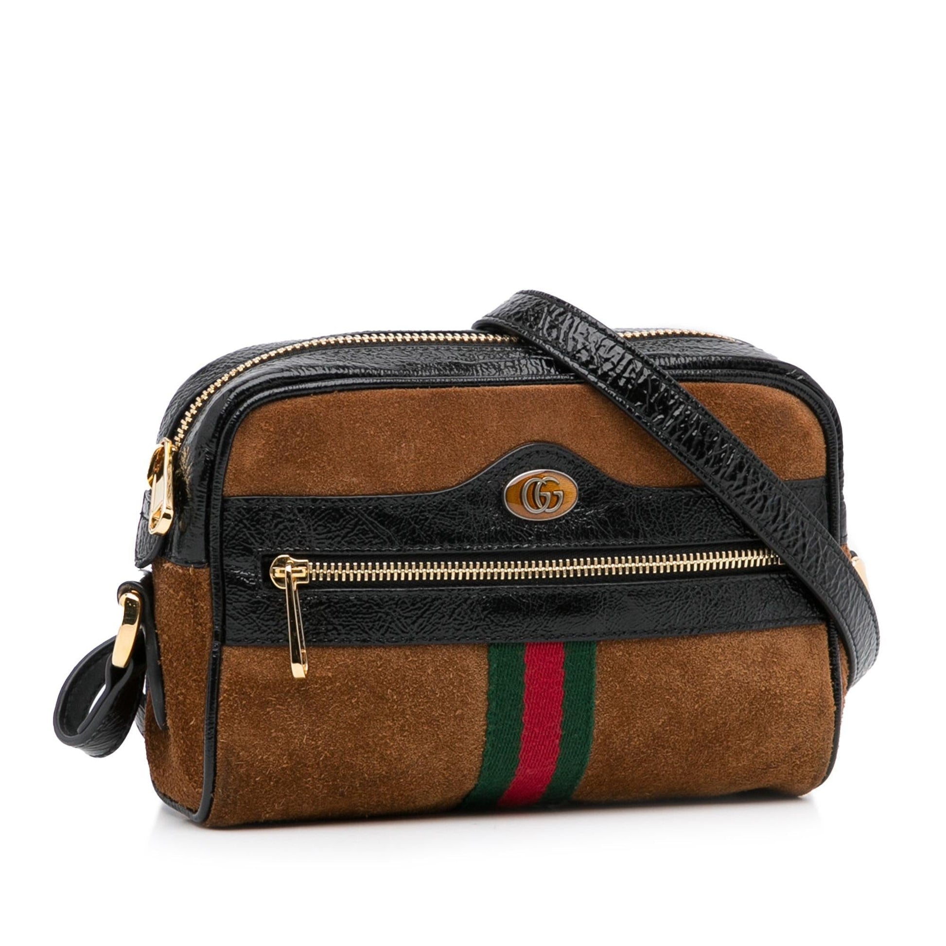 Gucci Ophidia SHG-25jvqh Calf Brown Mini Crossbody Bag