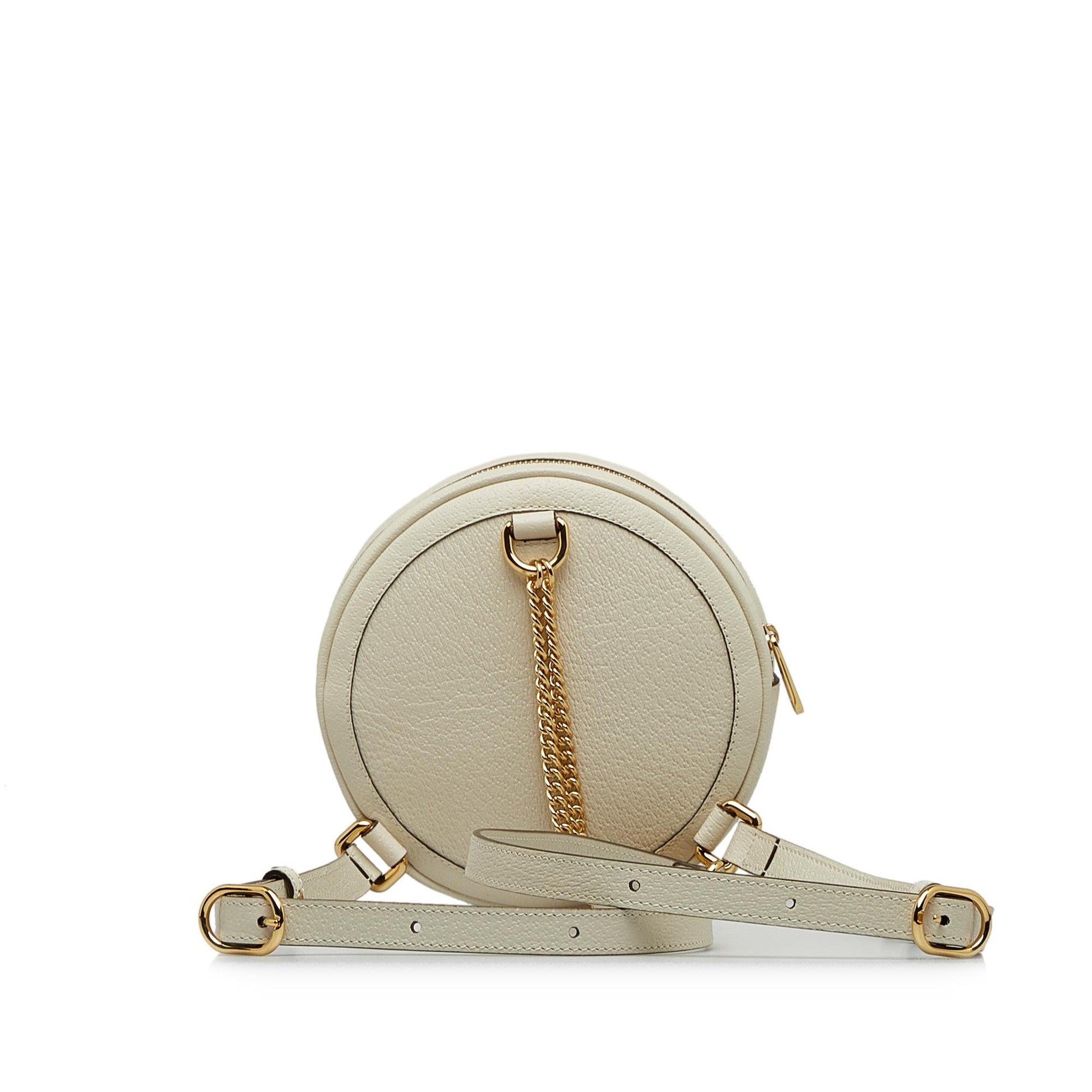 Gucci Ophidia Round Backpack SHG-FAQ298 Calf White Mini