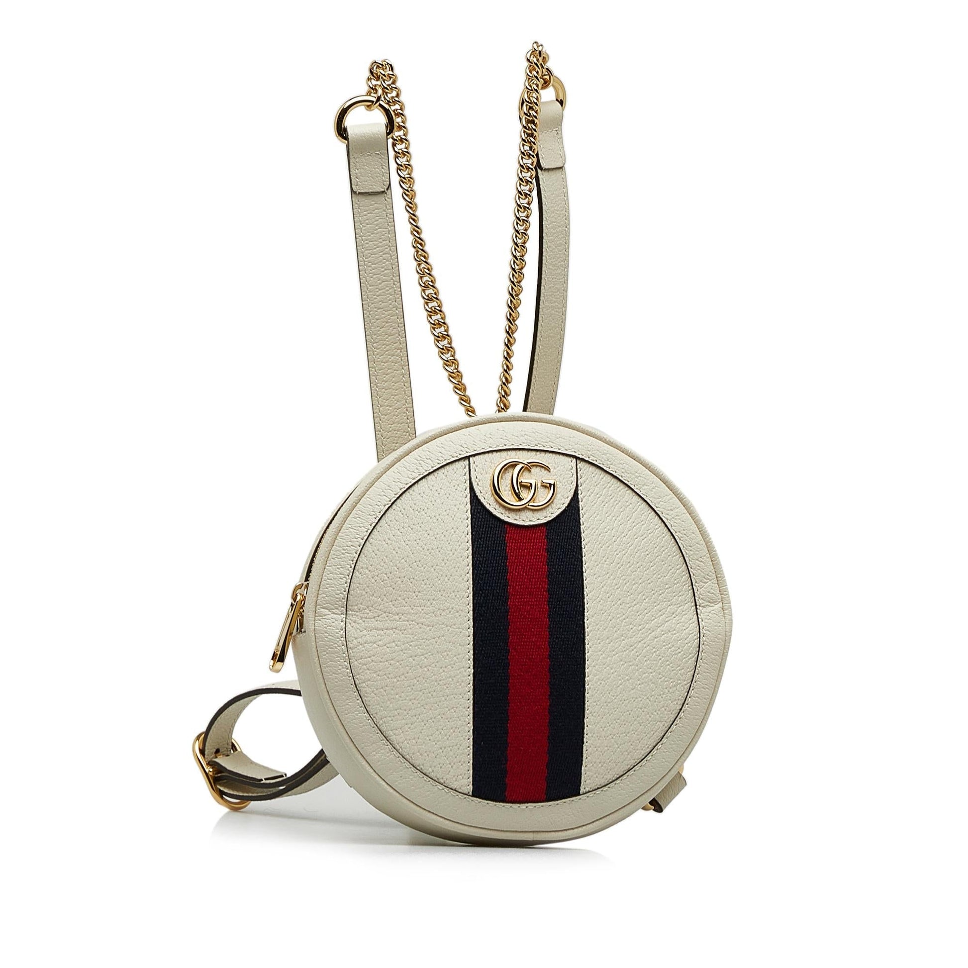 Gucci Ophidia Round Backpack SHG-FAQ298 Calf White Mini