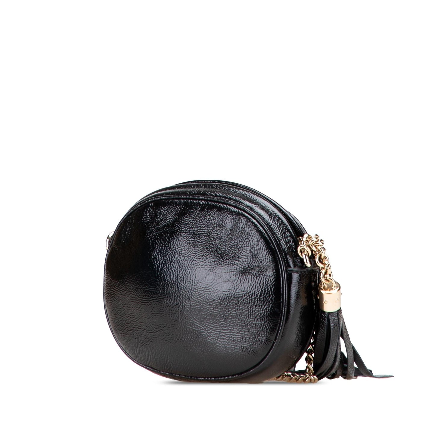 Gucci Soho Chain Leather Patent Black Mini Crossbody Bag