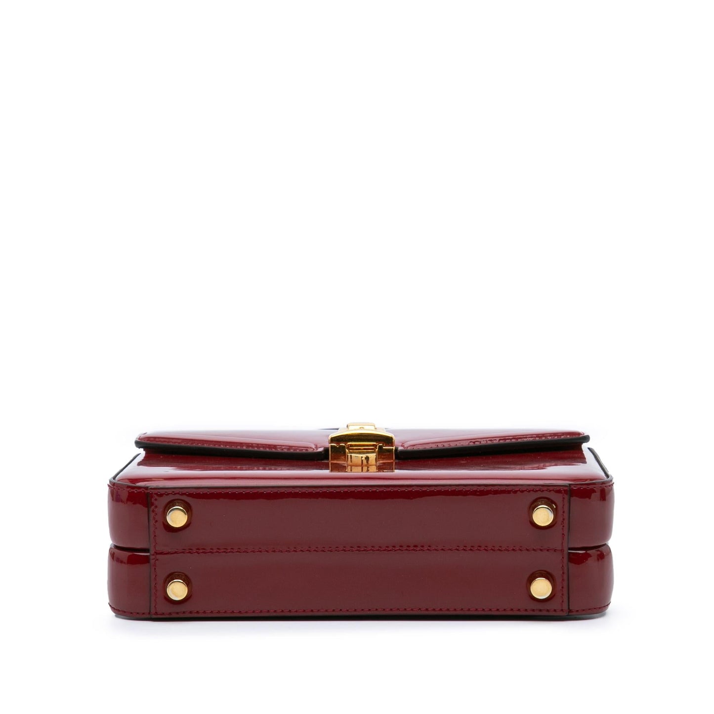 Gucci Sylvie Top Handle Leather Patent Red Mini Satchel Bag Bag 3