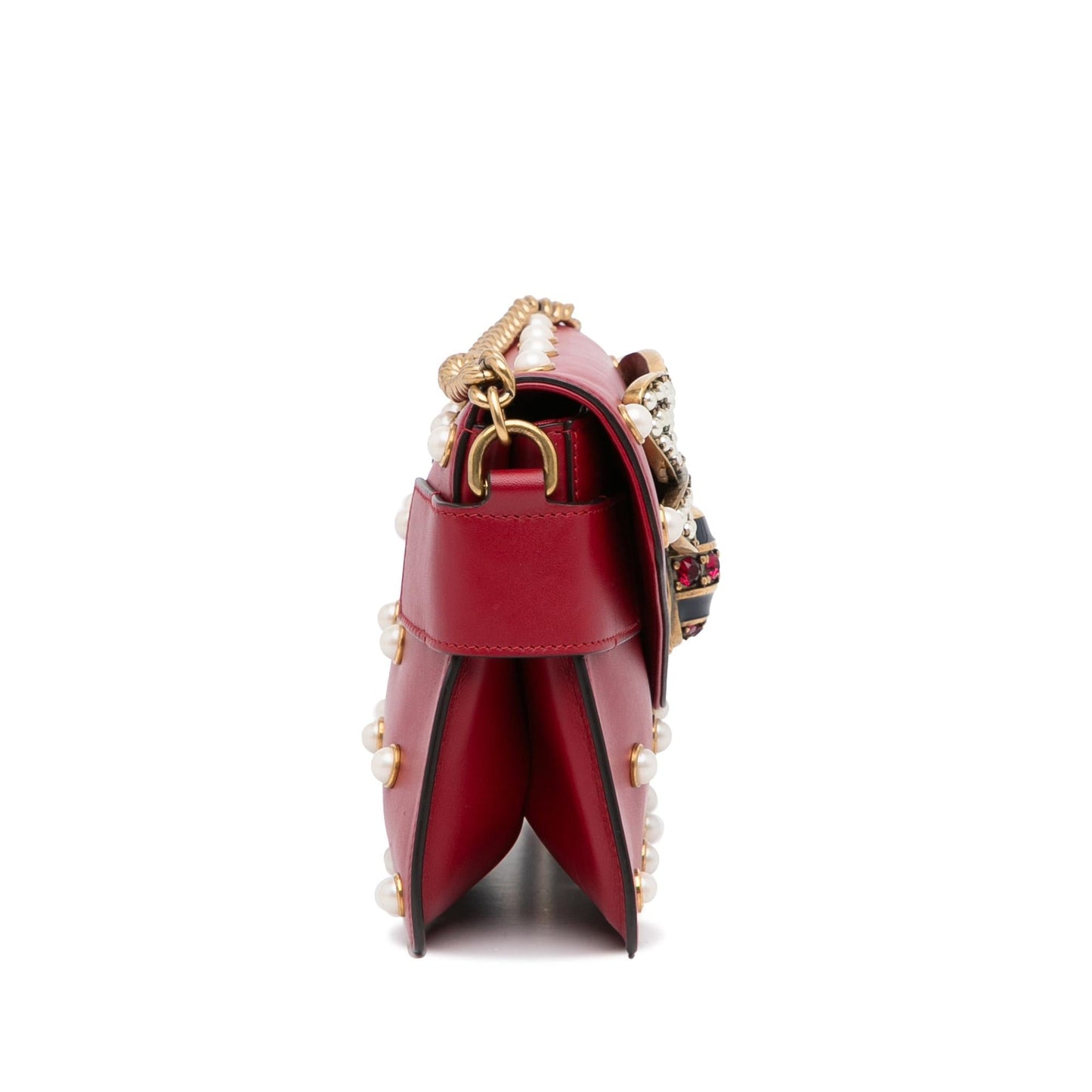 Gucci Queen Margaret Broadway SHG-3ul90T Leather Calf Red Mini Satchel Bag