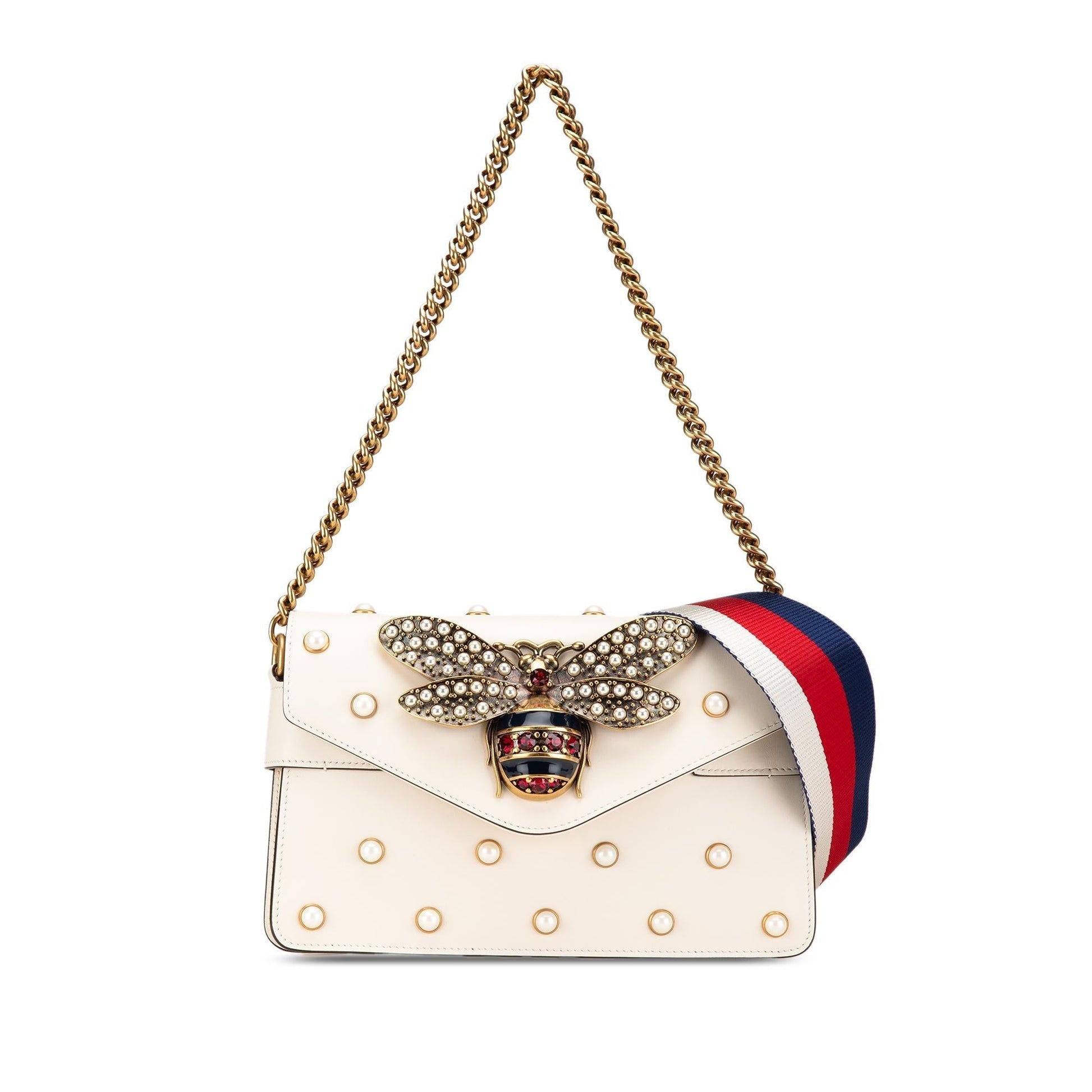 Gucci Queen Margaret Broadway Leather Calf White Mini Satchel Bag