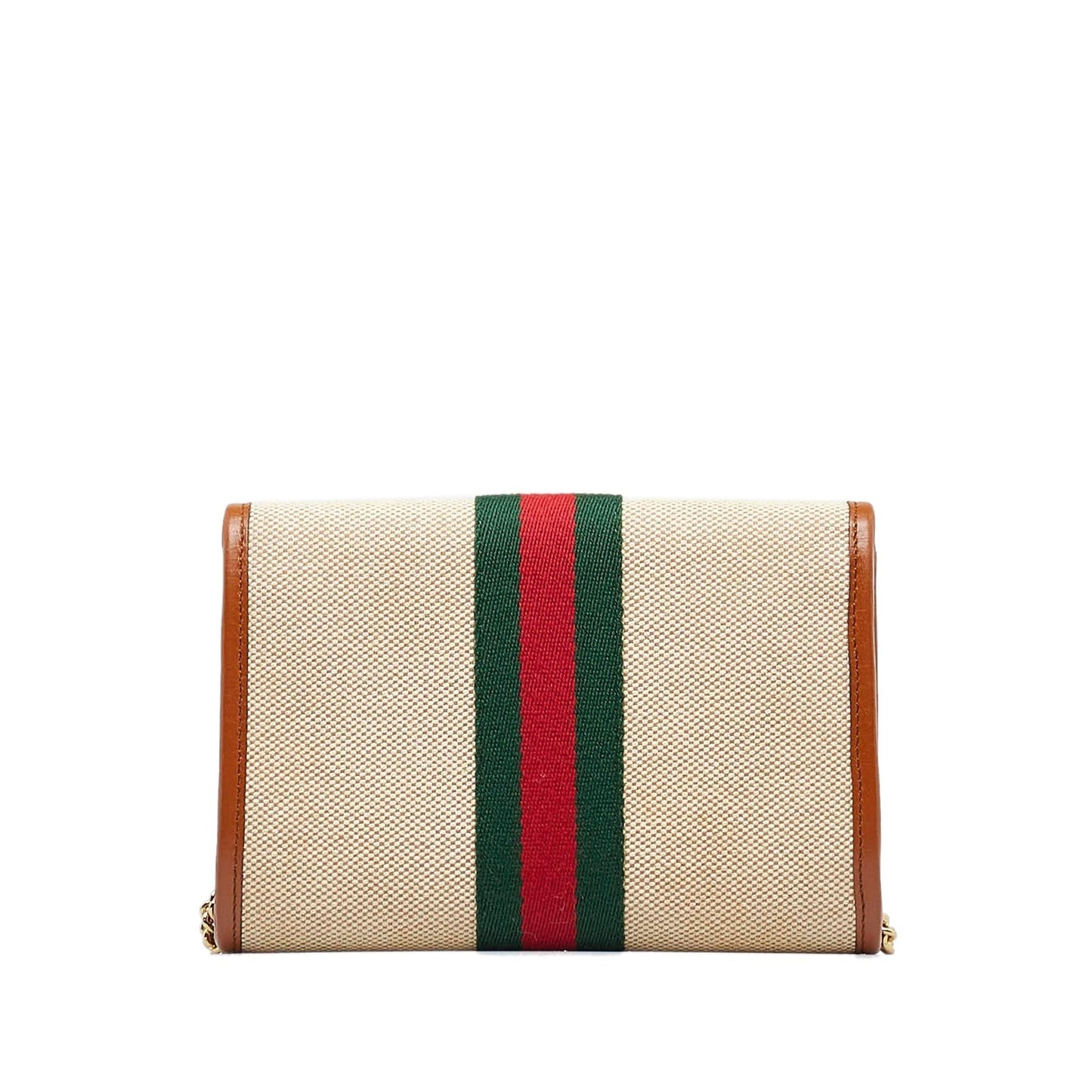 Gucci Rajah Web SHG-01btm5 Canvas Brown Mini Chain Crossbody Bag