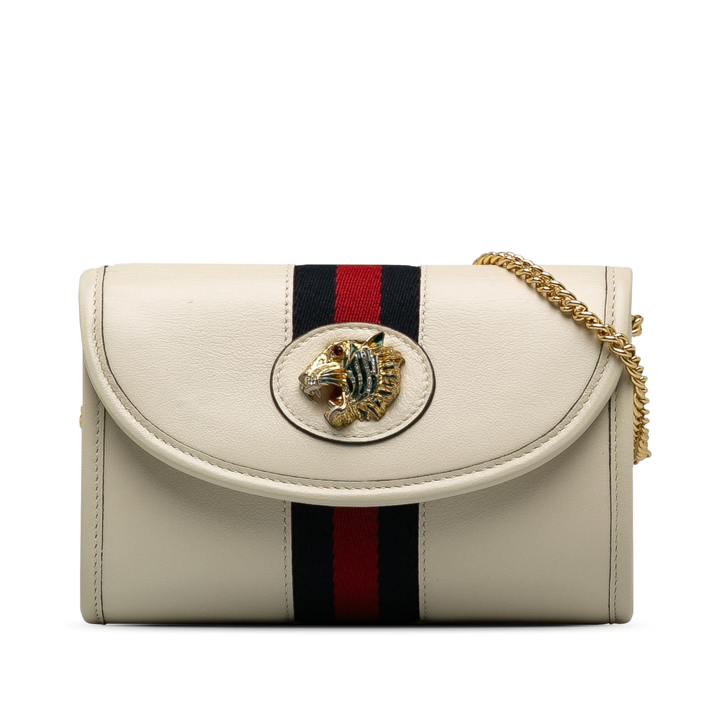 Gucci Rajah Web SHG-qSdeie Calf White Mini Chain Crossbody Bag