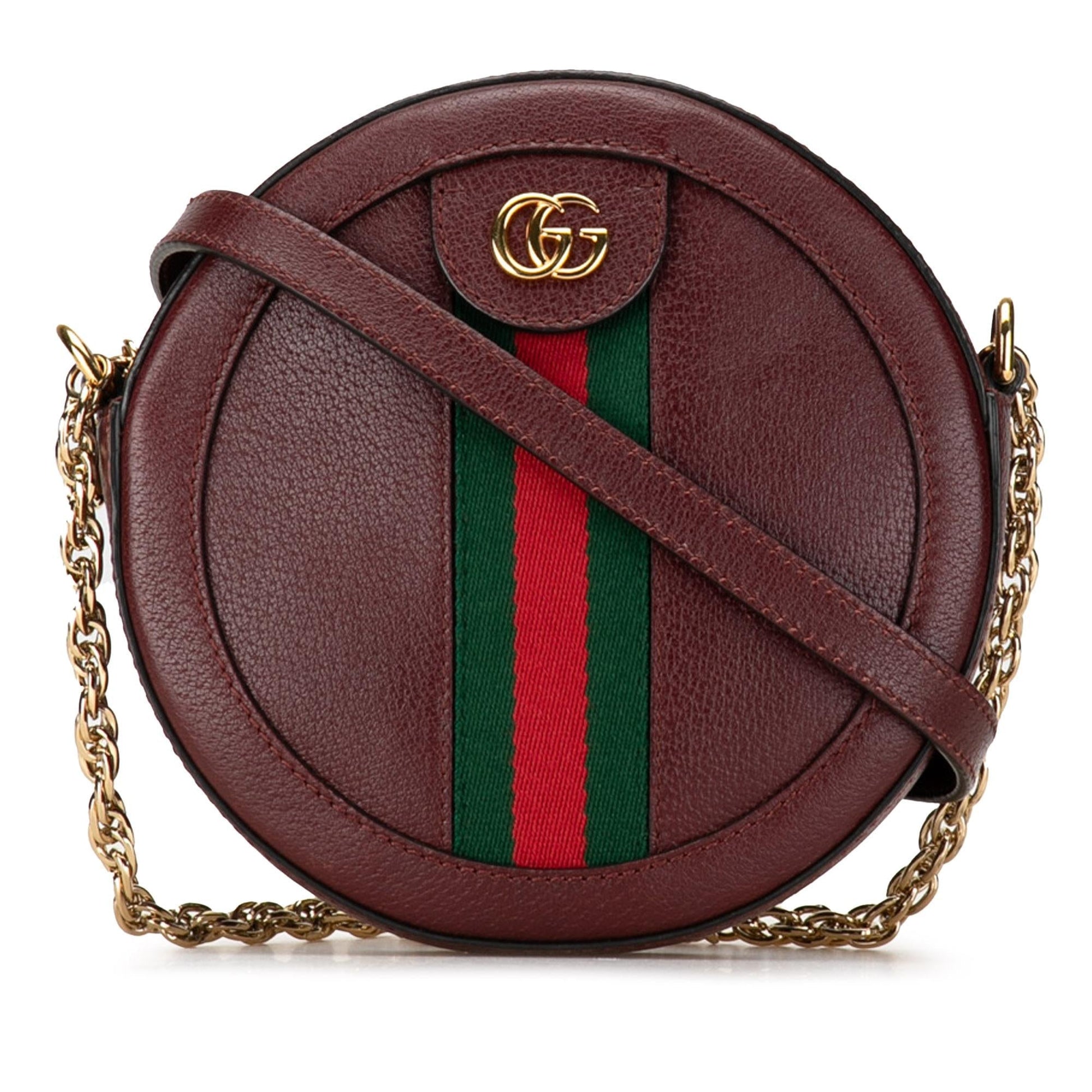 Gucci Round Ophidia SHG-X9STIA Leather Calf Red Mini Crossbody Bag
