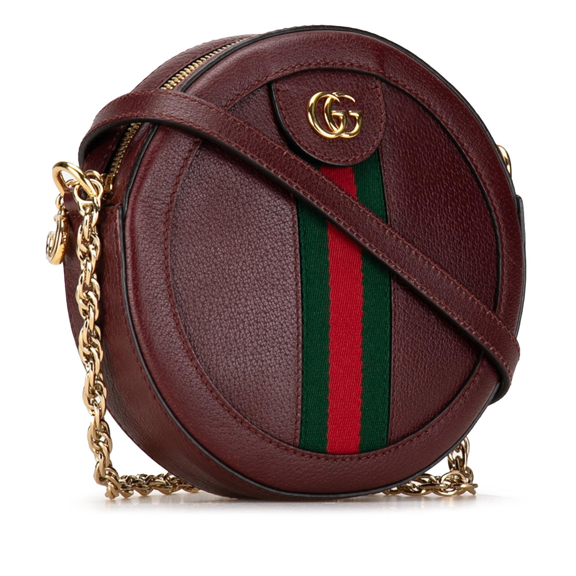Gucci Round Ophidia SHG-X9STIA Leather Calf Red Mini Crossbody Bag