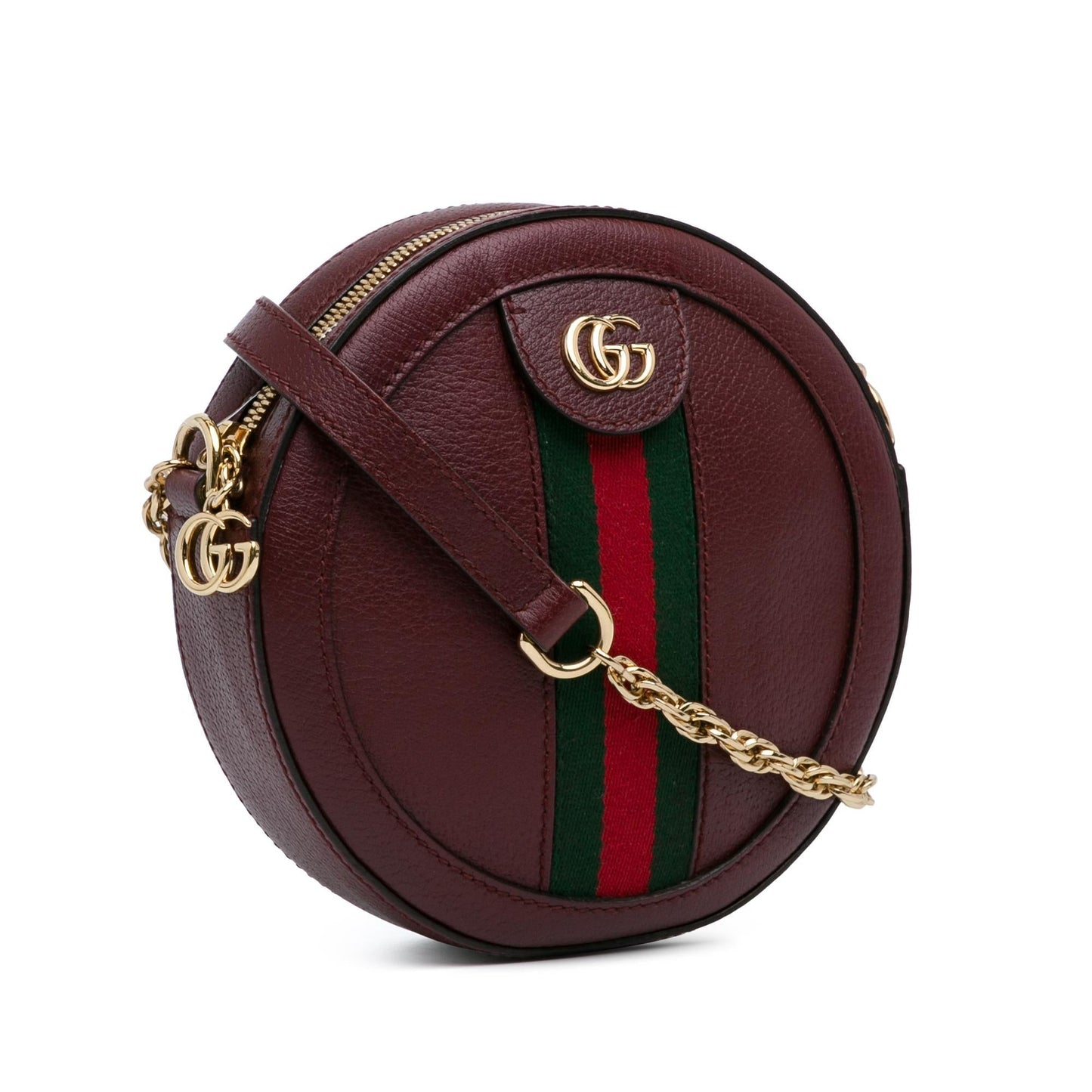 Gucci Round Ophidia SHG-GPbMvF Leather Calf Red Mini Crossbody Bag