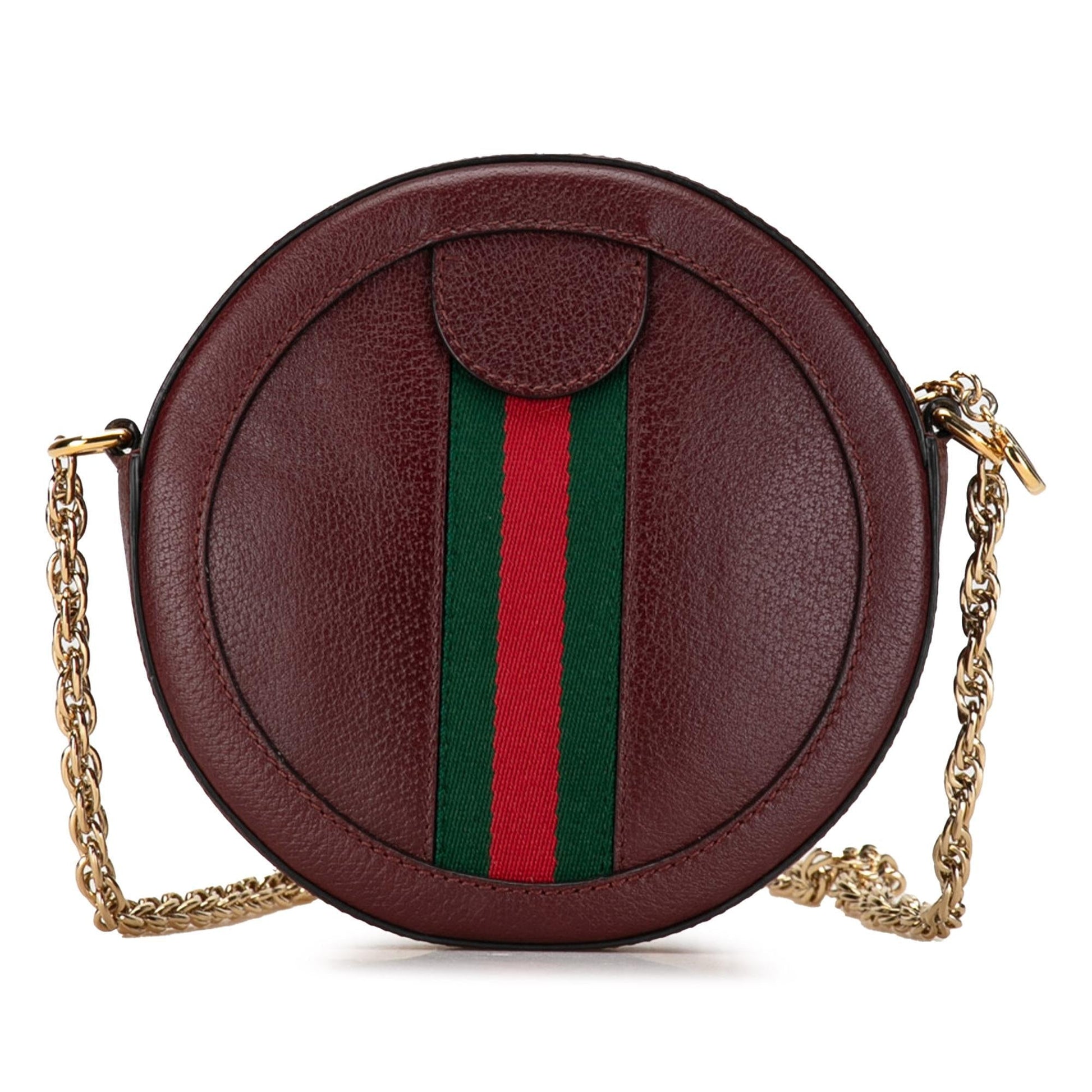 Gucci Round Ophidia SHG-1IdXbq Leather Calf Red Mini Crossbody Bag
