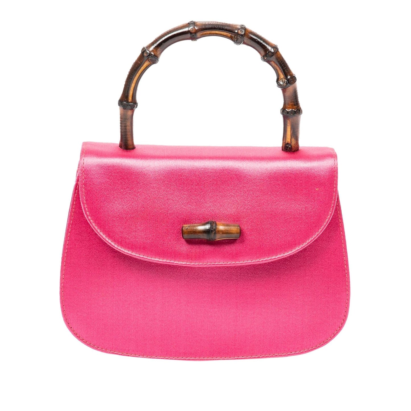Gucci Bamboo Night SHG-gJ0Jsi Satin Pink Mini Satchel Bag