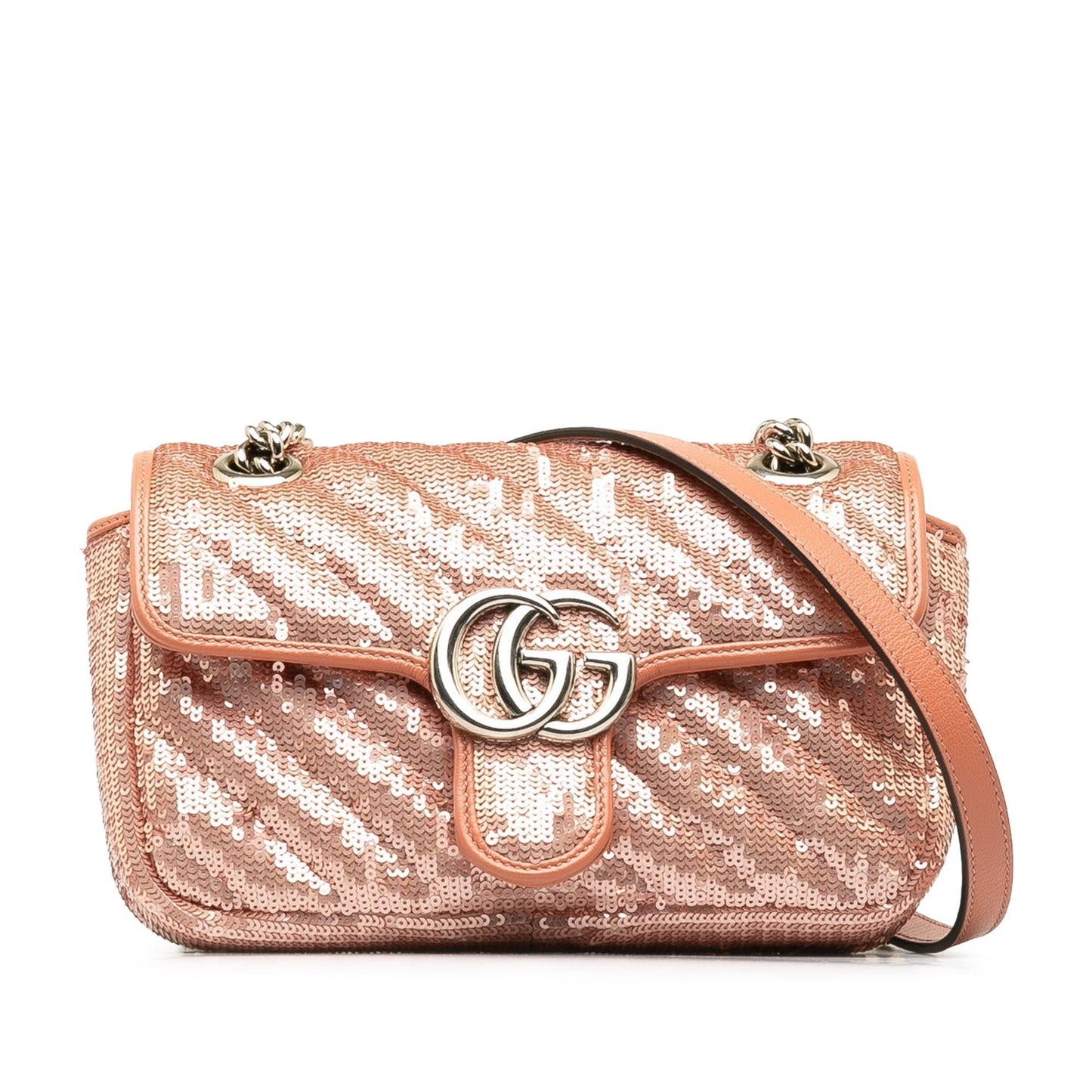 Gucci Sequin GG Marmont Matelasse Calf Pink Mini Crossbody Bag Crossbody Bag