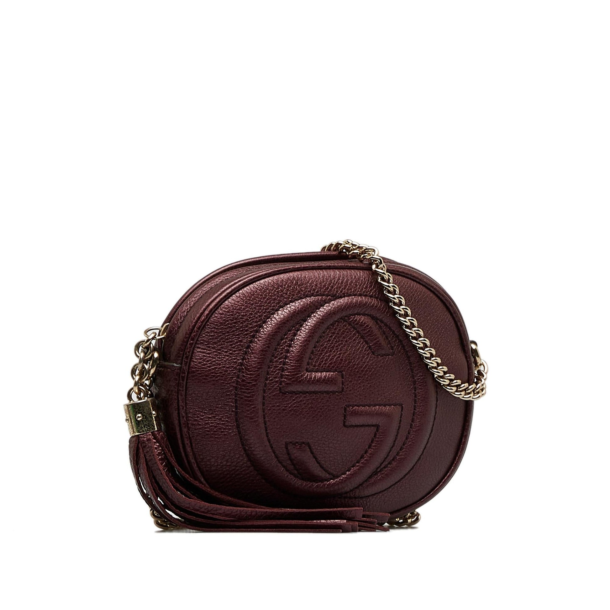 Gucci Soho SHG-I7ZSfT Calf Mini Chain Crossbody Bag