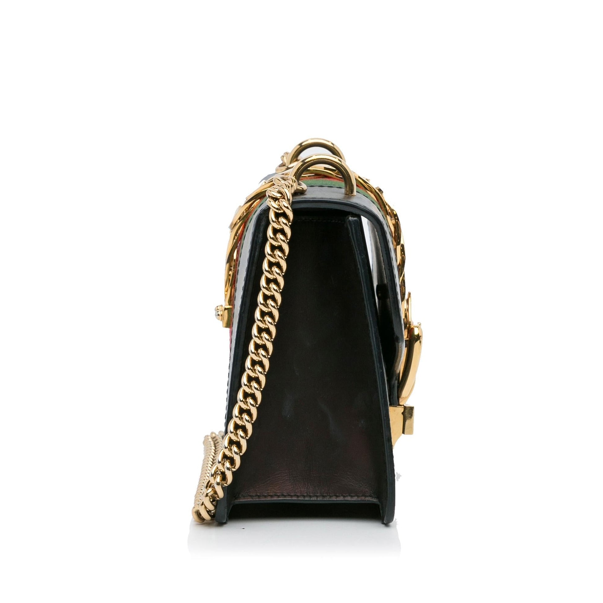 Gucci Sylvie Chain SHG-Rb9ccQ Leather Calf Black Mini Crossbody Bag