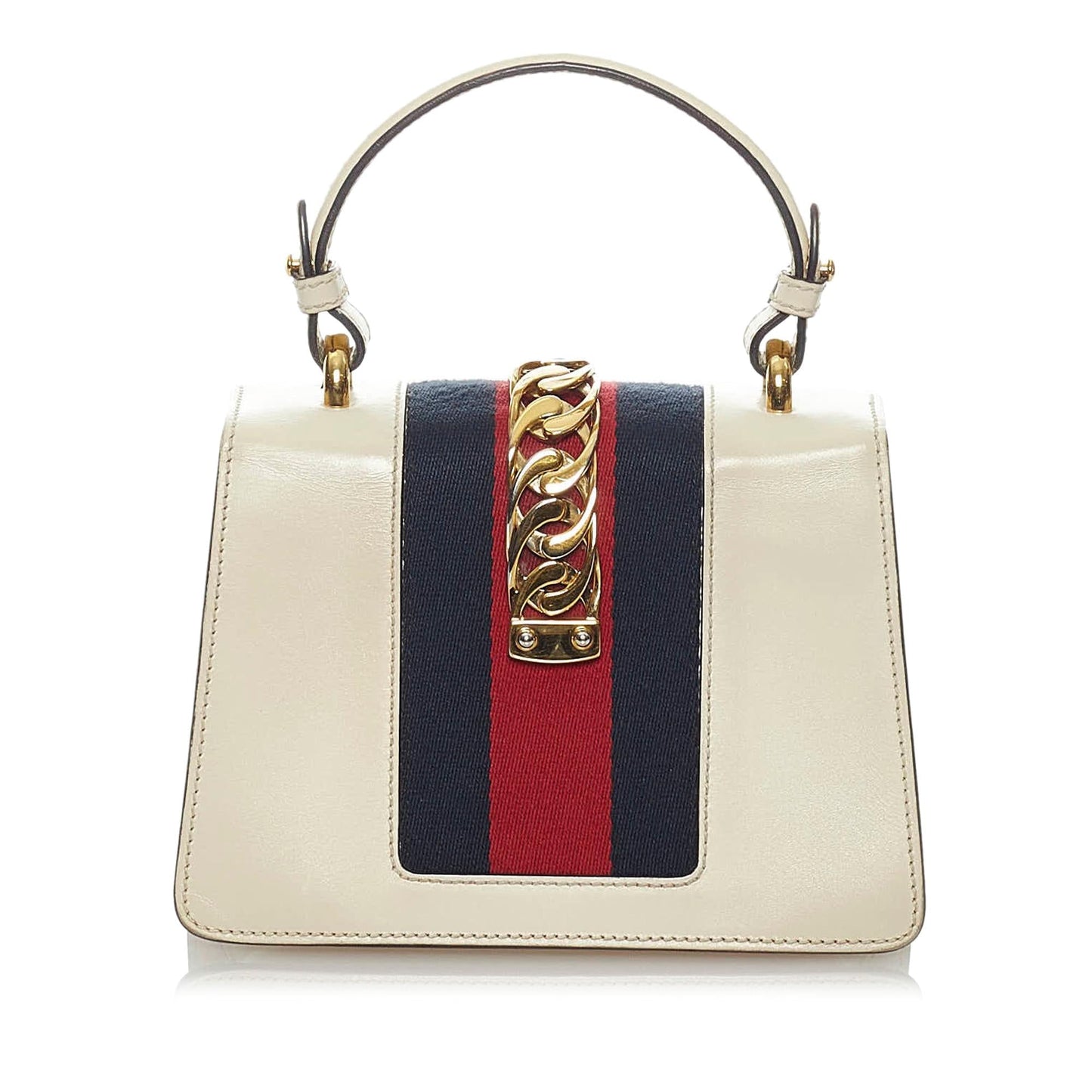 Gucci Sylvie SHG Leather Calf White Mini Satchel Bag