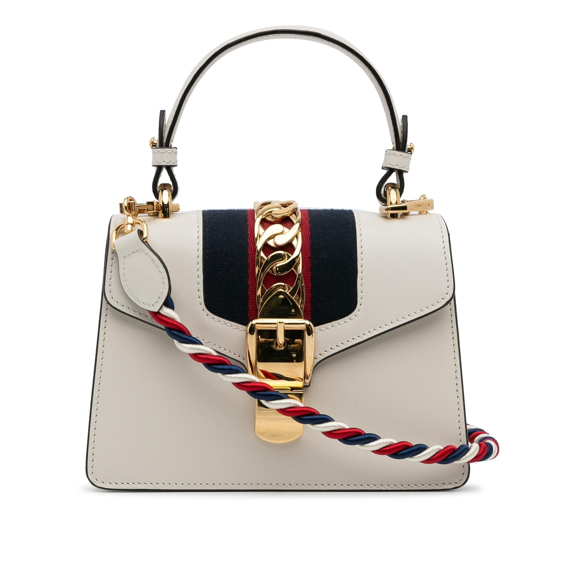 Gucci Sylvie SHG-qnxVA0 Calf White Mini Satchel Bag