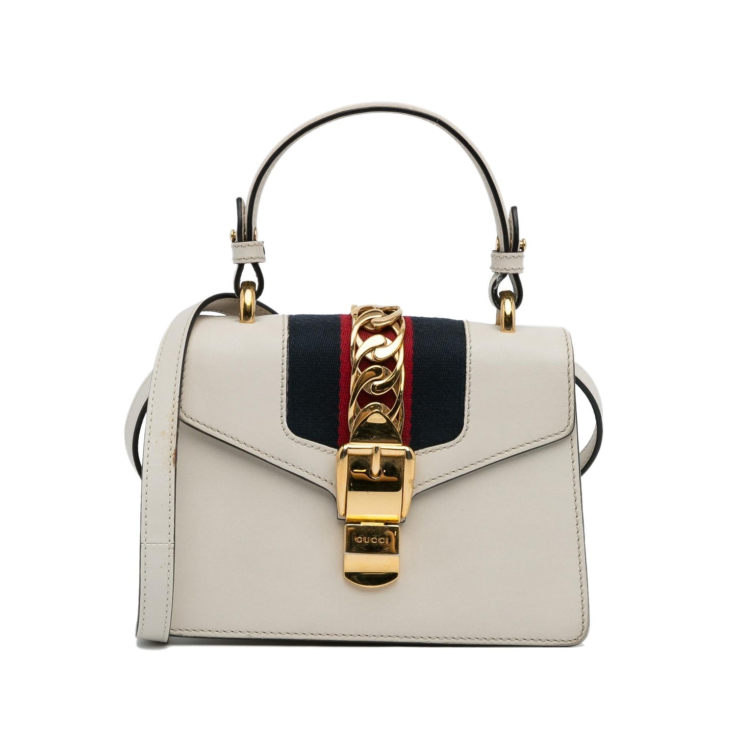Gucci Sylvie SHG-fpc7UW Calf White Mini Satchel Bag