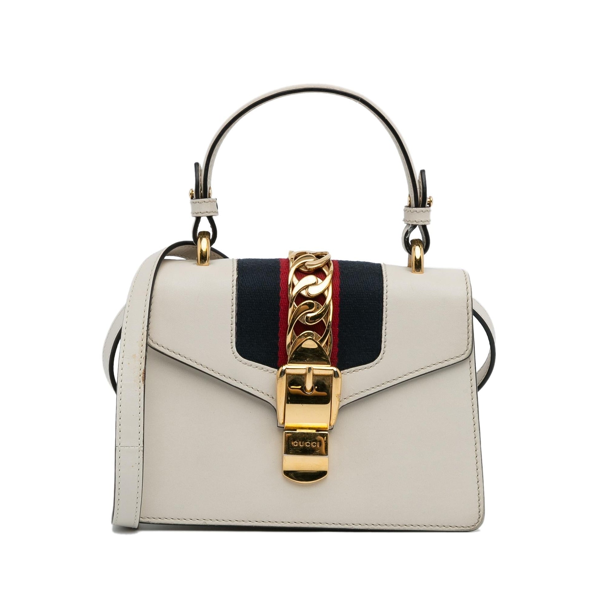 Gucci Sylvie SHG-fpc7UW Calf White Mini Satchel Bag
