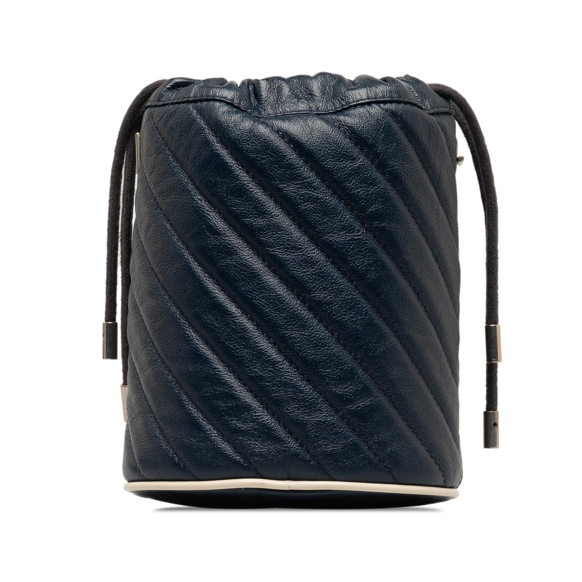 Gucci Torchon GG Marmont Calf Blue Mini Bucket Shoulder Bag