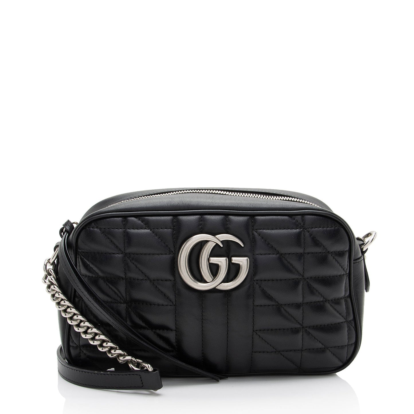 Gucci Mixed GG Marmont Aria SHF-9Mi1xp Matelasse Leather Black Small Crossbody Bag
