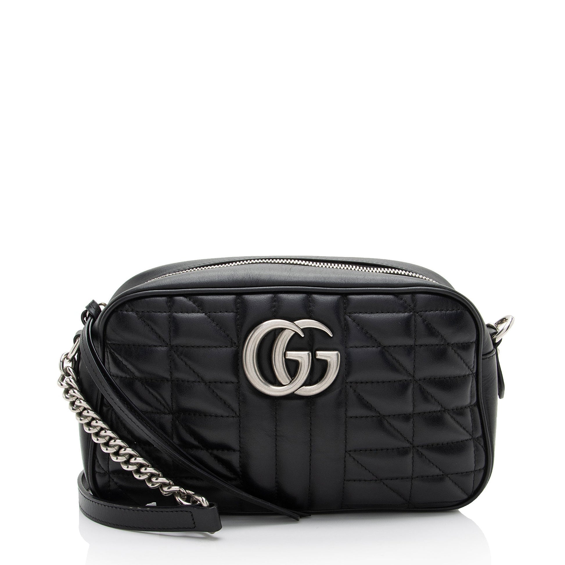 Gucci Mixed GG Marmont Aria SHF-9Mi1xp Matelasse Leather Black Small Crossbody Bag