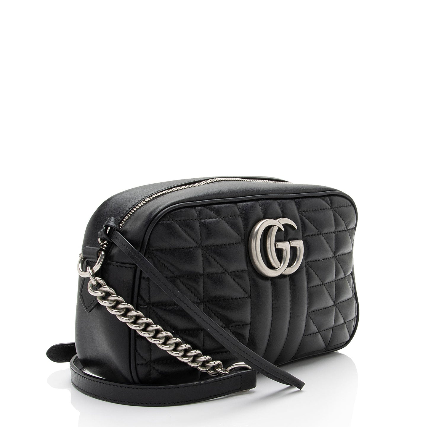 Gucci Mixed GG Marmont Aria SHF-9Mi1xp Matelasse Leather Black Small Crossbody Bag