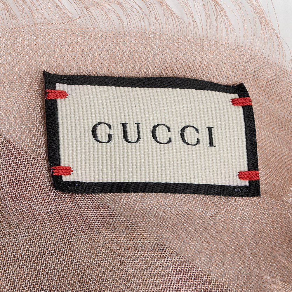 Gucci Modal Silk GG Blooms 140cm Beige Pink Handbag