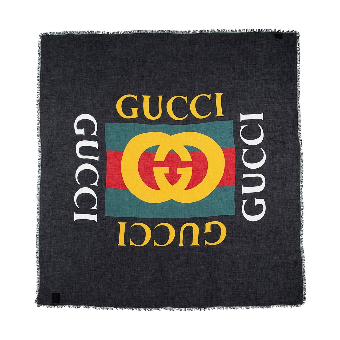 Gucci Modal Silk Interlocking G Web Black Logo Handbag