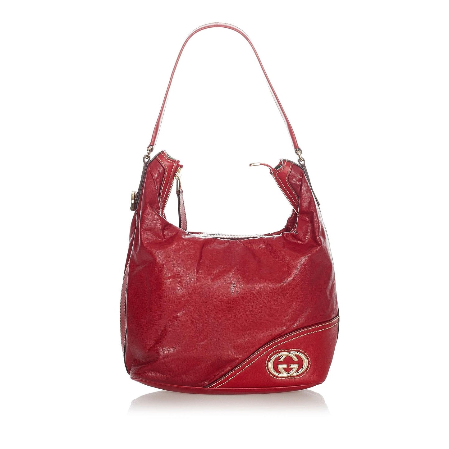 Gucci New Britt SHG Leather Calf Red Shoulder Bag
