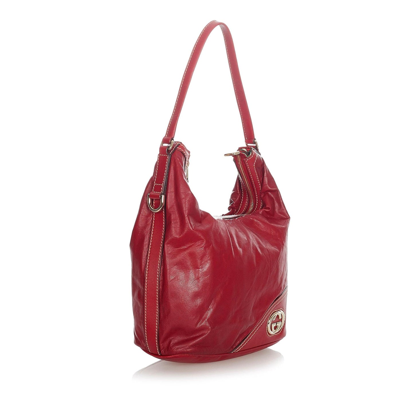 Gucci New Britt SHG Leather Calf Red Shoulder Bag